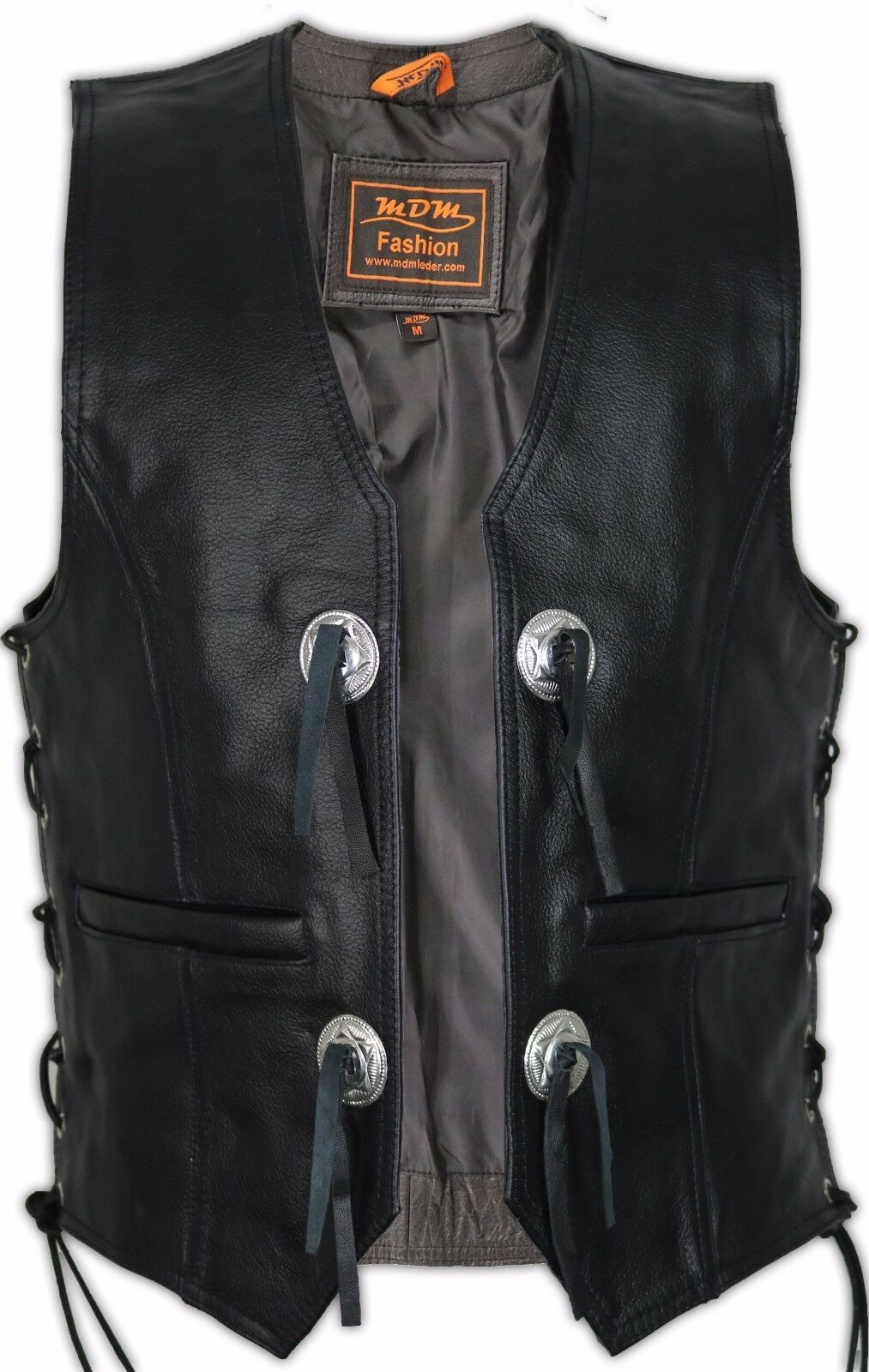 MDM Lederweste Conchos Chopper Lederweste in
