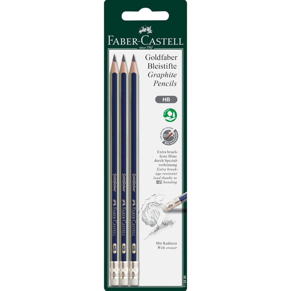 Faber-Castell Bleistift 3 Goldfaber Bleistifte mit