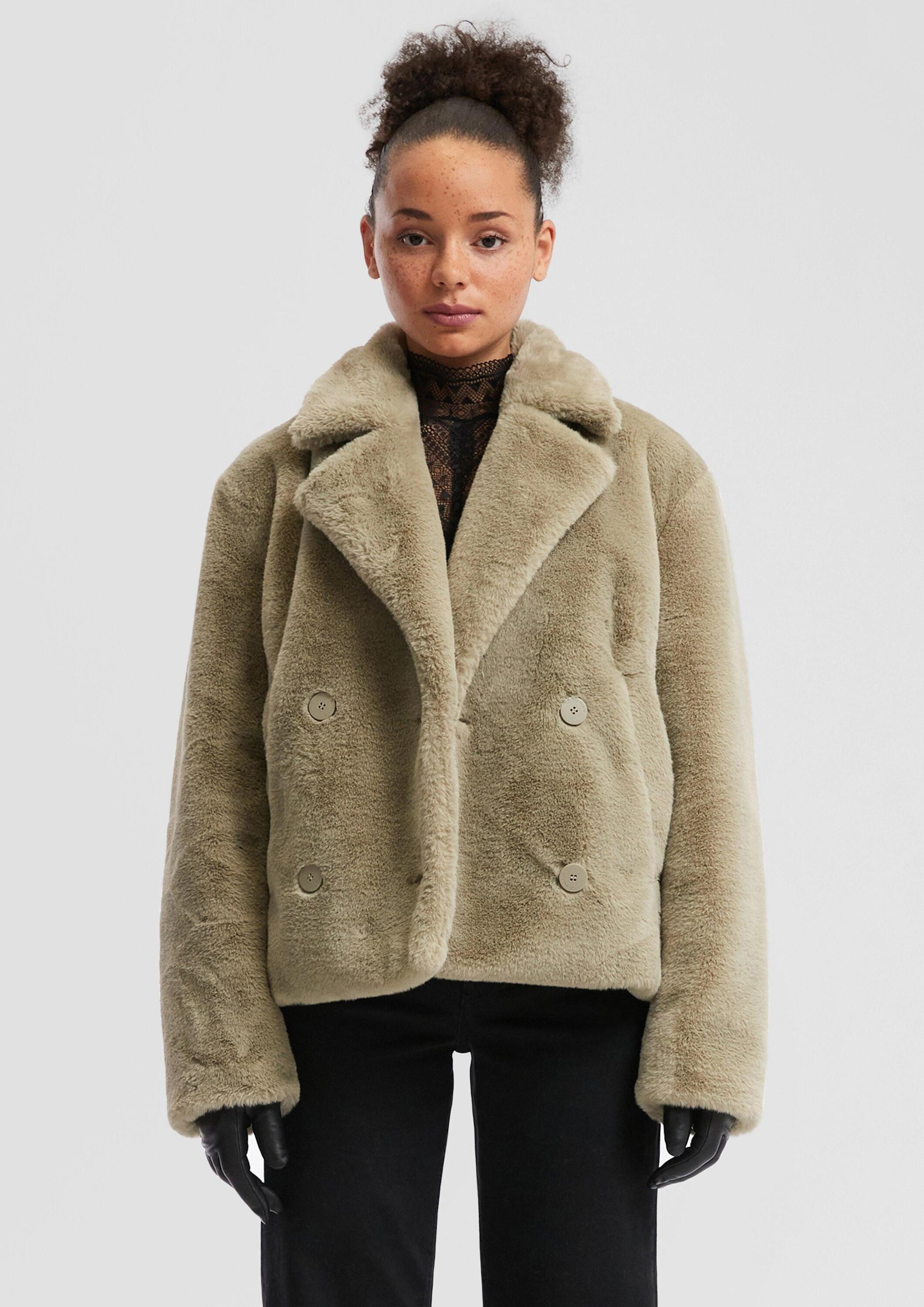 QS Funktionsjacke Outdoor-Jacke Jacke in Felloptik