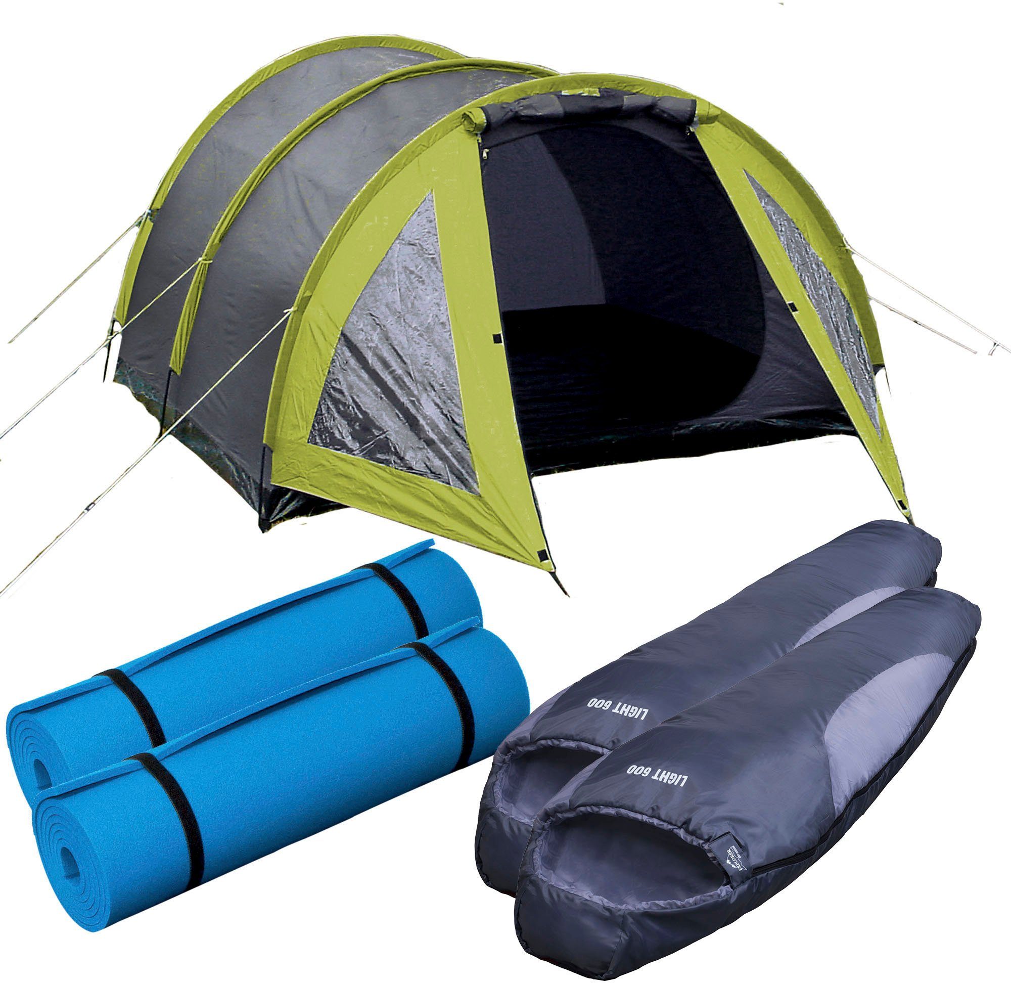 EXPLORER Tunnelzelt Campingset 5-teilig, 1 Zelt
