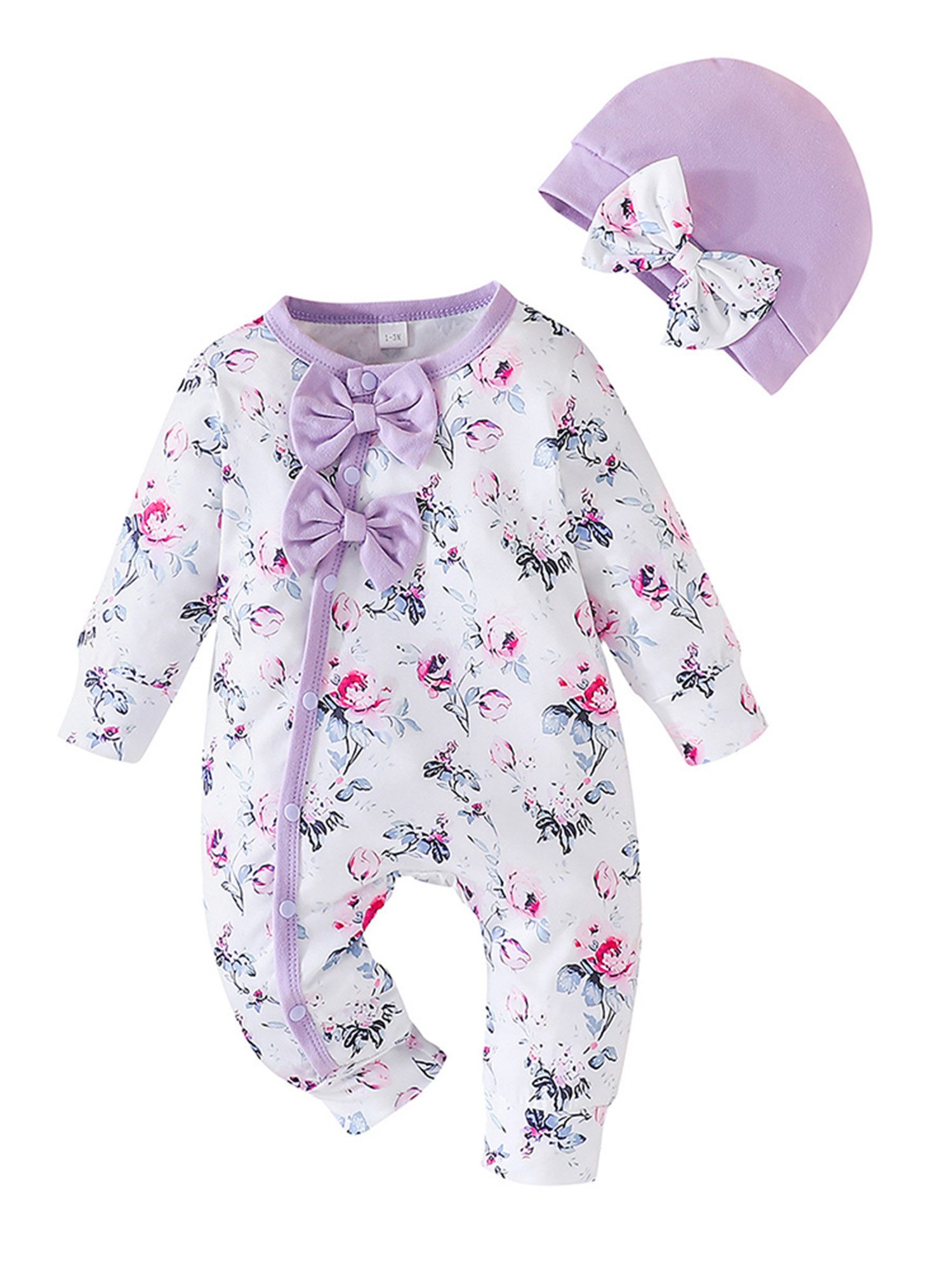 Gluckids Strampler Baby Mädchen Blumen Strampler