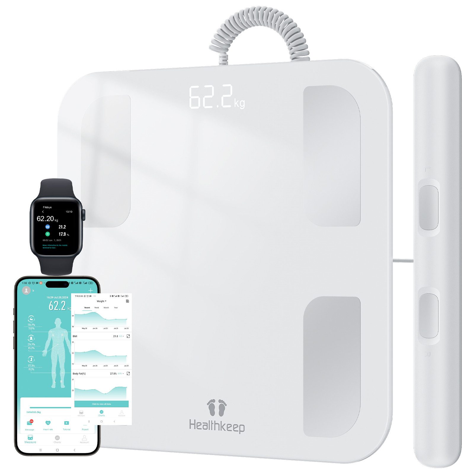 Healthkeep Personenwaage mit 8 Elektrodenmit App