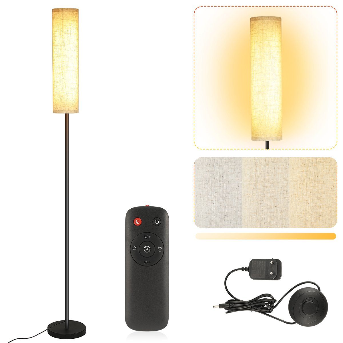 LETGOSPT Stehlampe LED Stehlampe Wohnzimmer 170cm,
