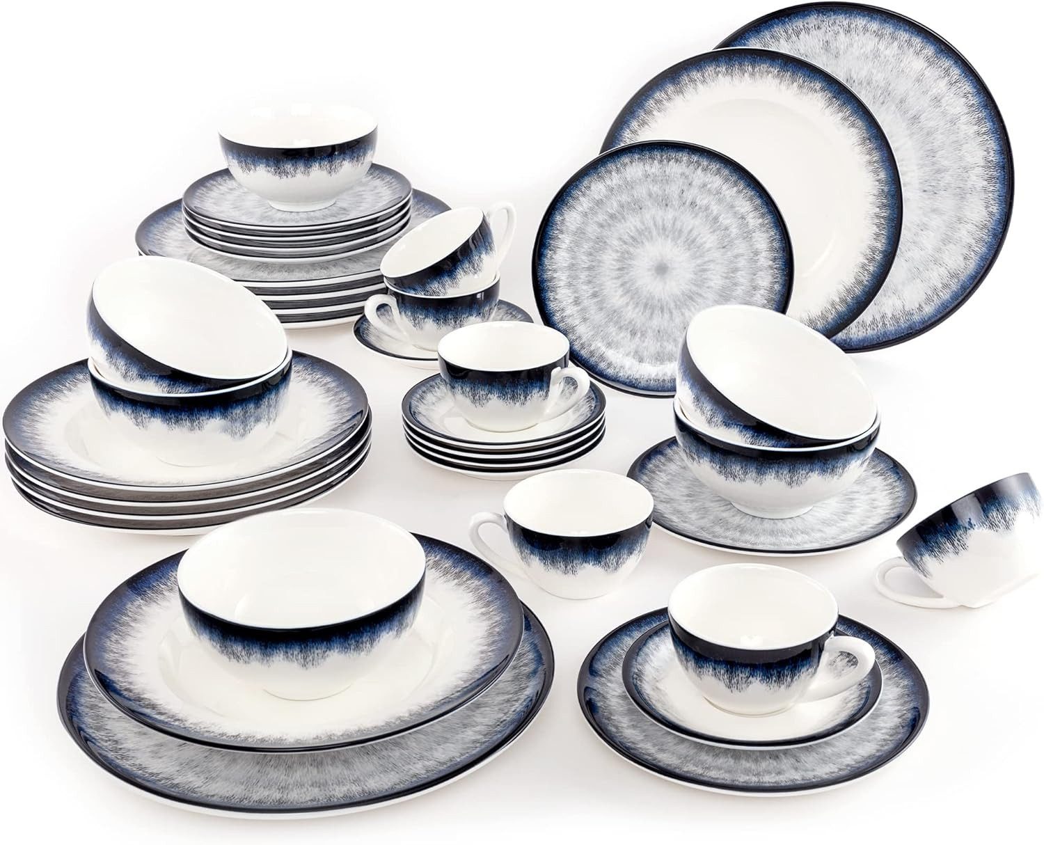 Coradoma Geschirr-Set Geschirrset 36-teilig aus Porzellan,