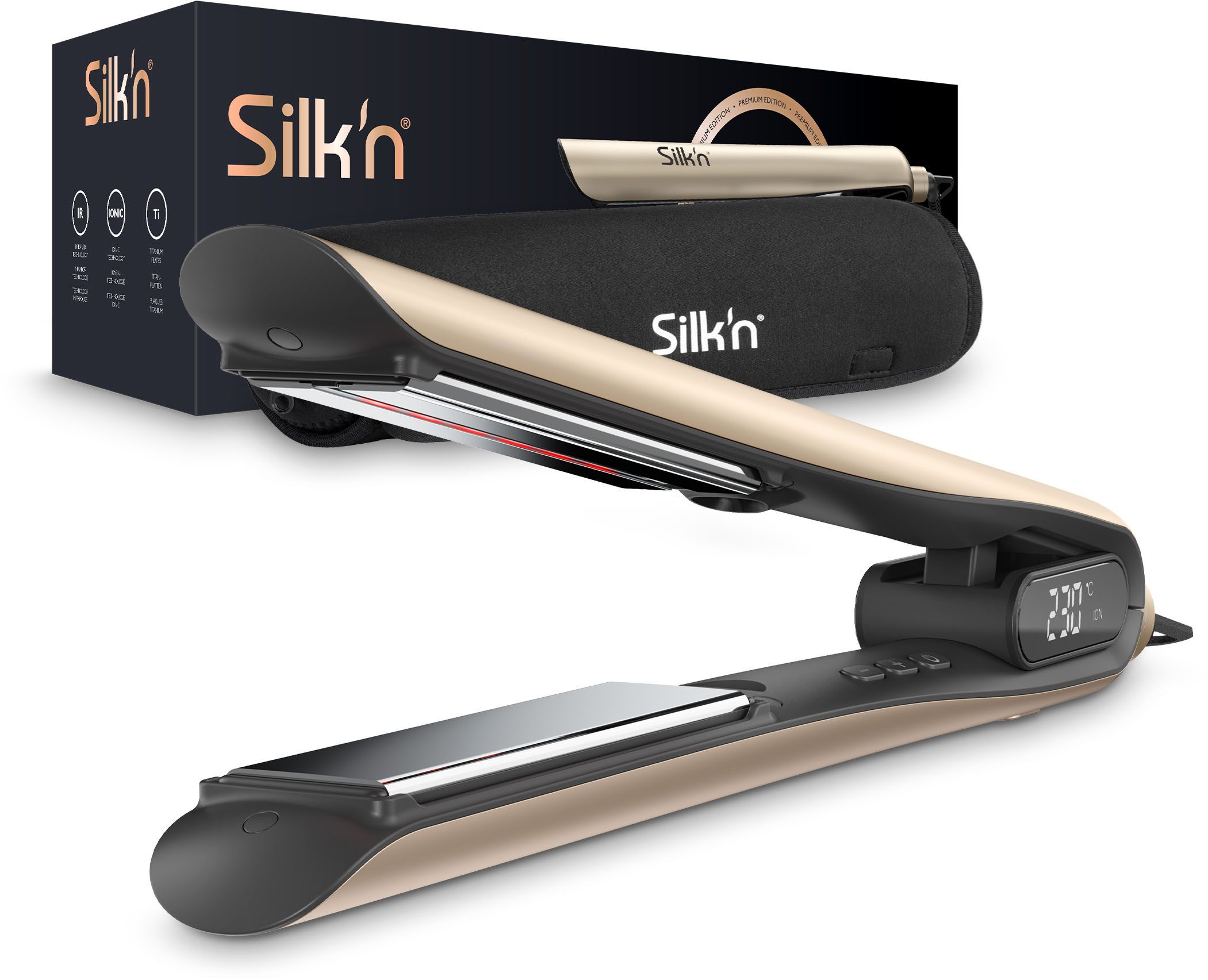 Silk'n Glätteisen SilkyStraight, mit Infrarot, Titanplatten,