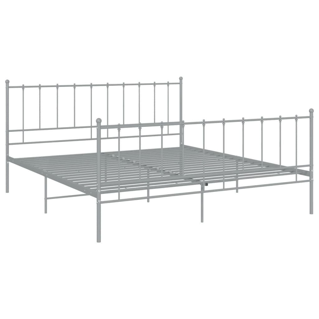 vidaXL Bett Bett Grau Metall 200x200