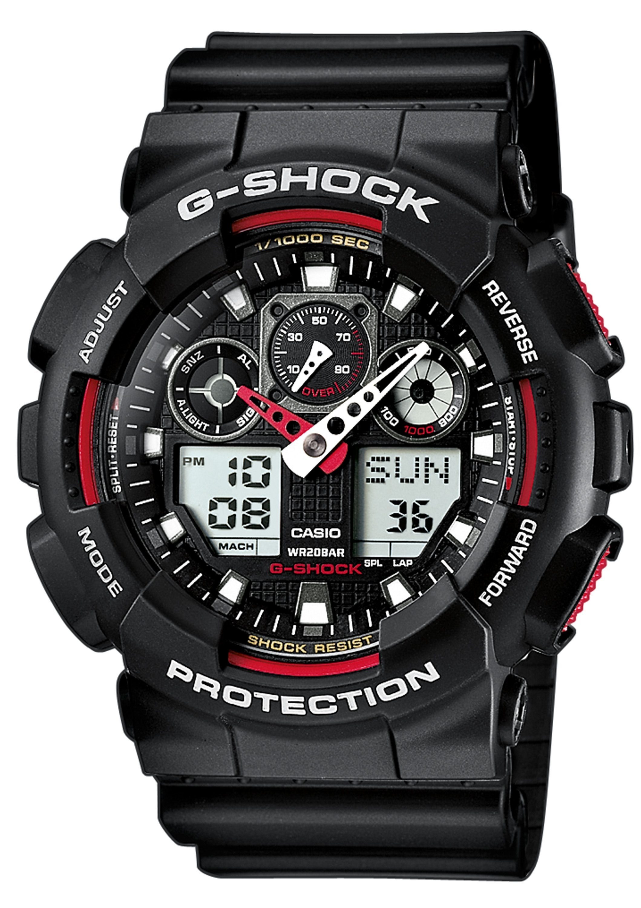 CASIO G-SHOCK Chronograph GA-100-1A4ER, Quarzuhr,Armbanduhr,Herrenuhr,digital, bis