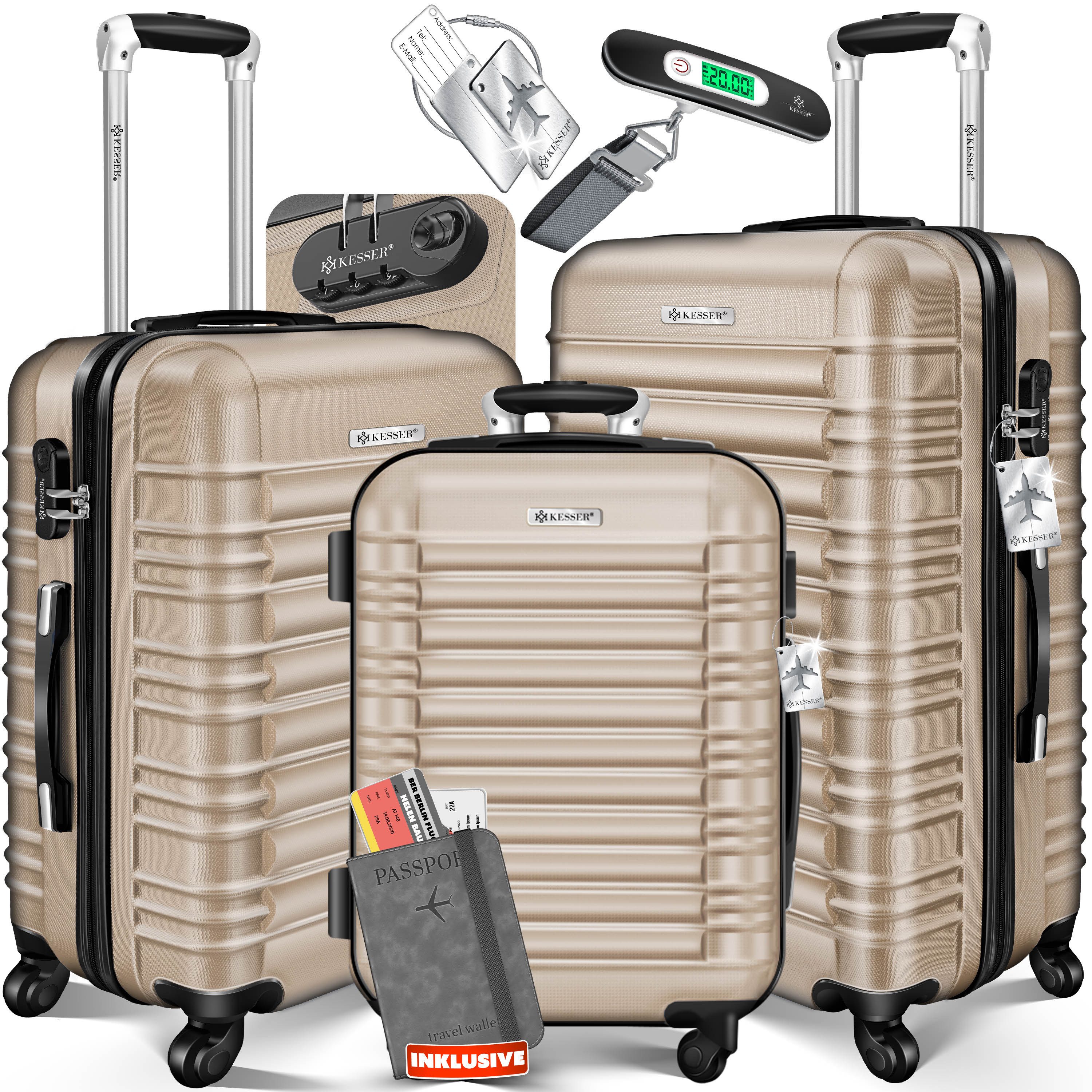 KESSER Kofferset, 4 Rollen, (3 tlg),