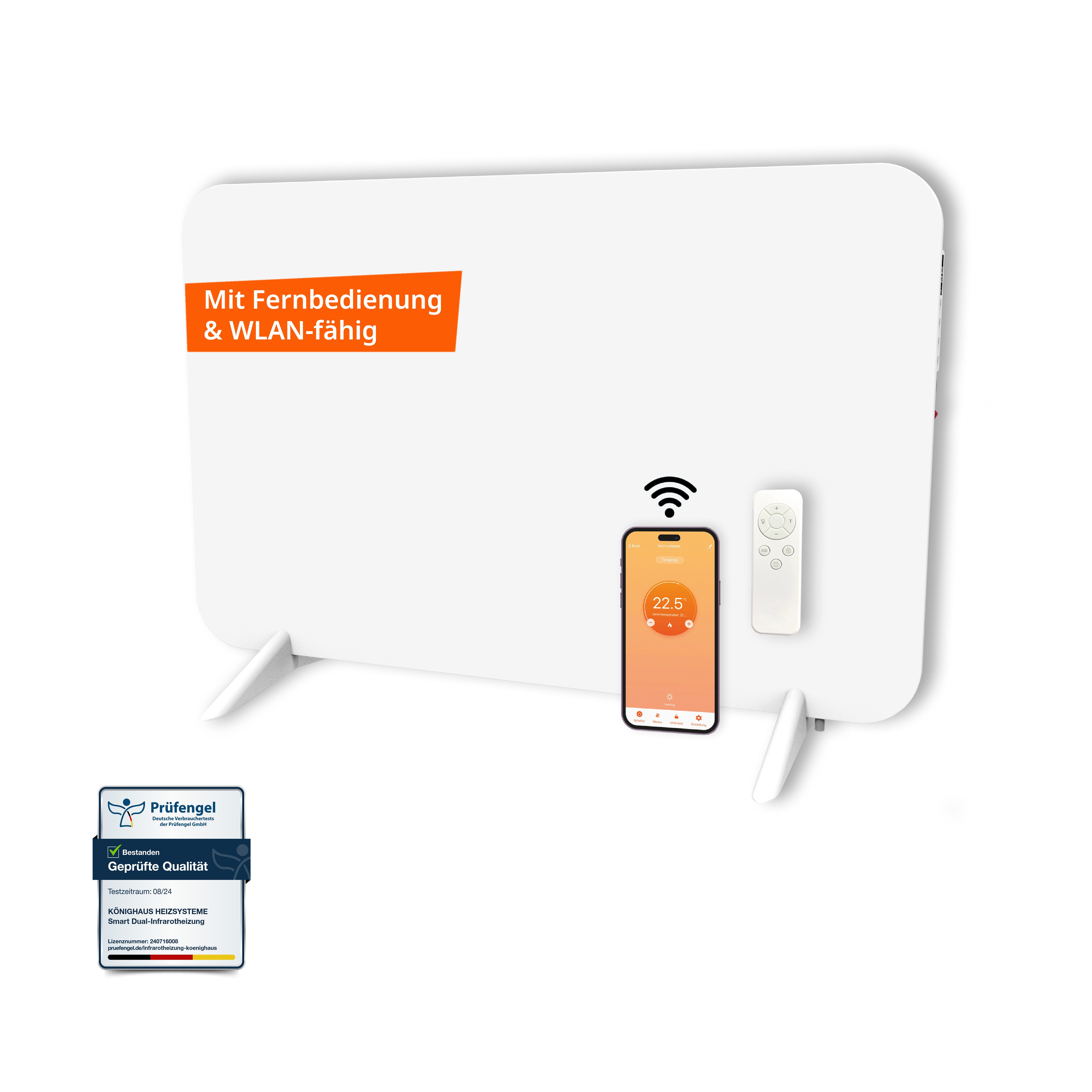 Könighaus Infrarotheizung 450W Smart Dual-Infrarotheizung -