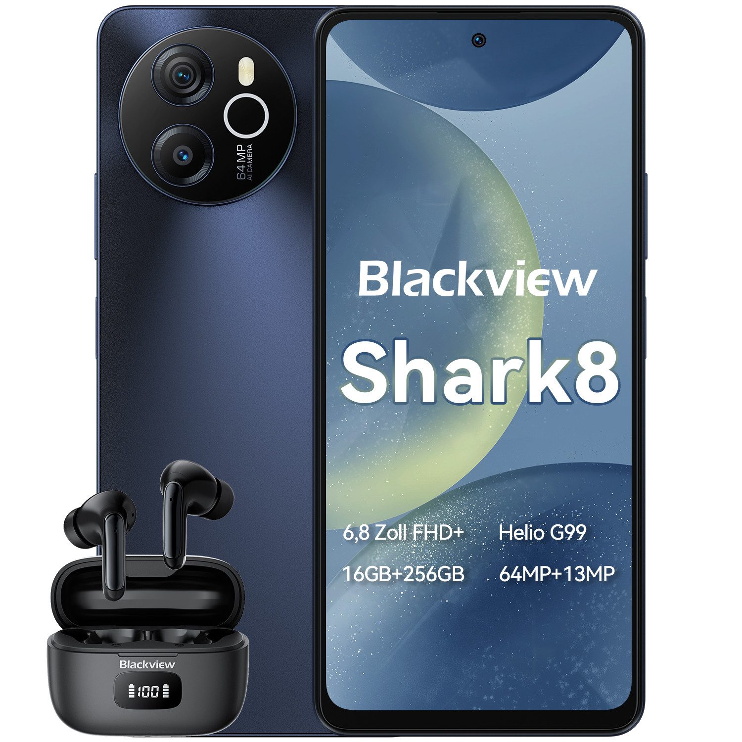 blackview Shark8(8+256) incl. Airbuds 8 Handy