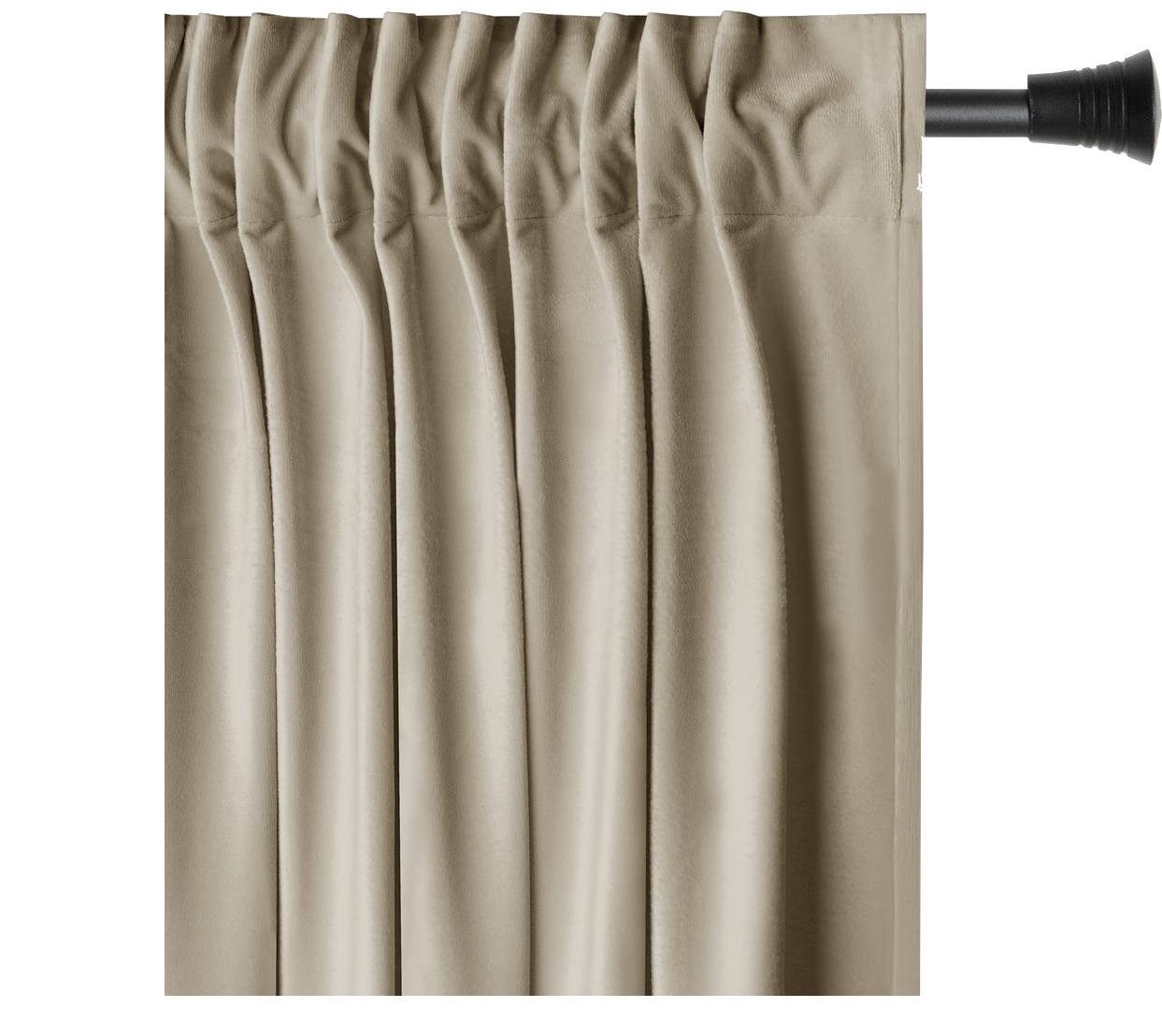 AmeliaHome Gardine Gardine Kräuselband Vorhang VerdunkelndSamt