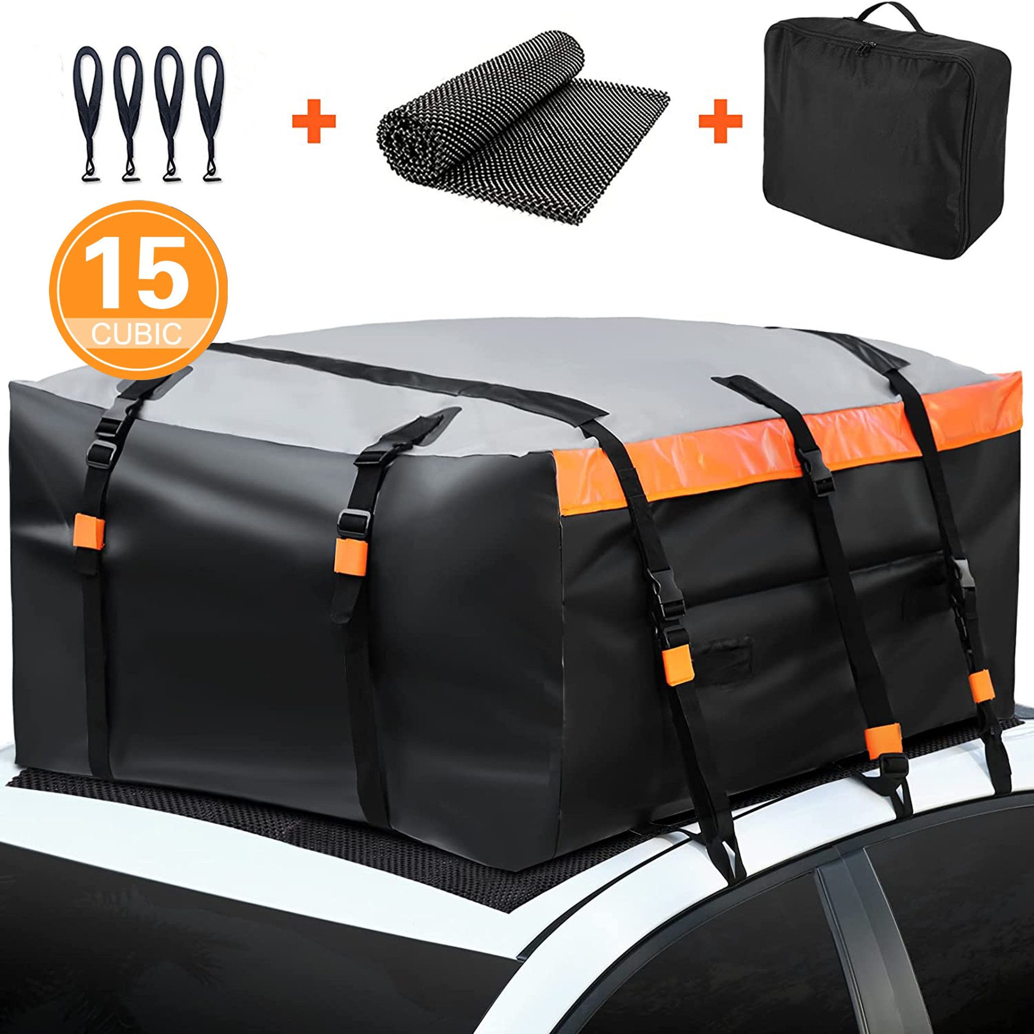 LUCKZON Dachbox Auto Dachkoffer Autodachtasche 500D