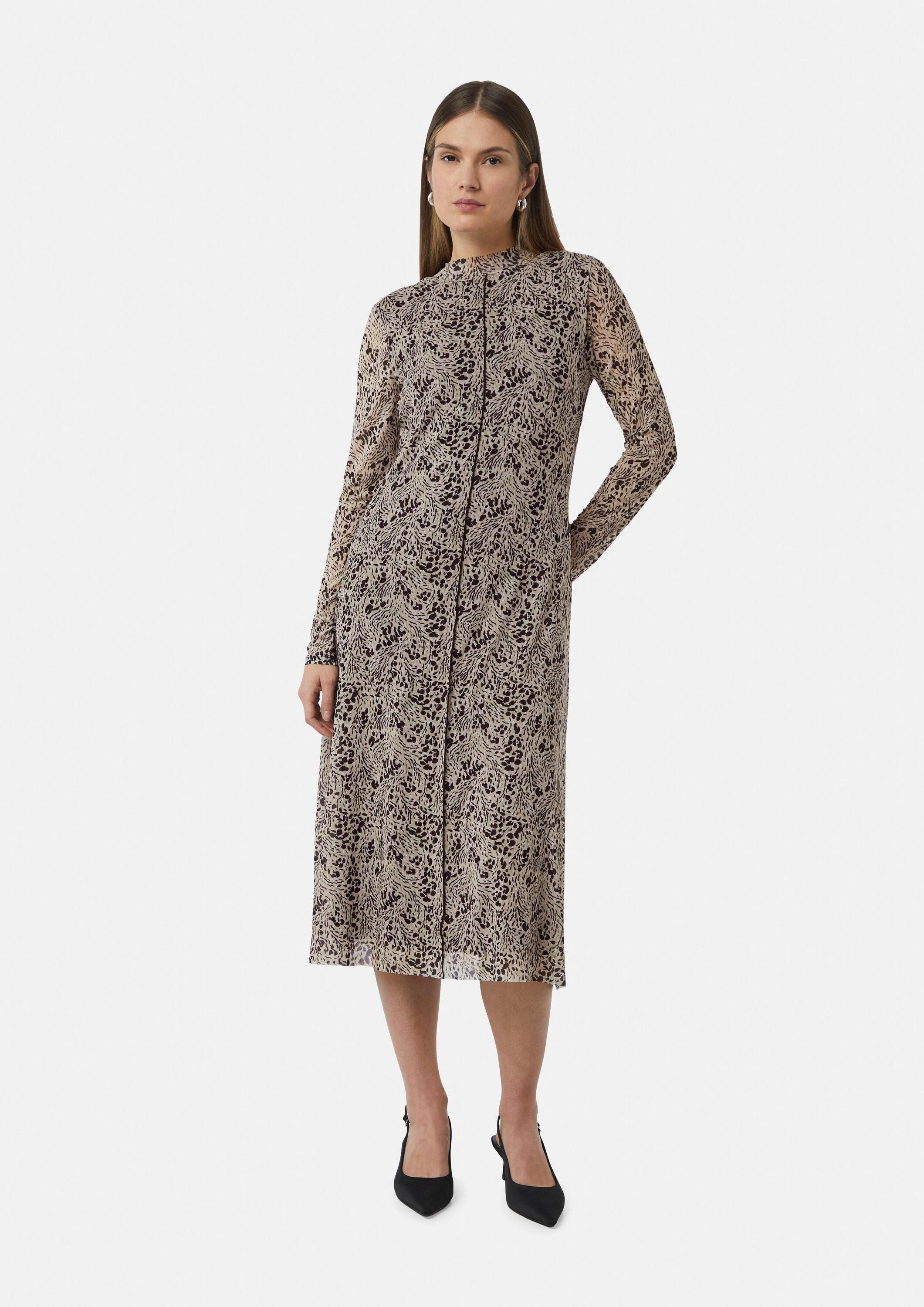 comma Midikleid Kleid Hochgeschlossenes Midi-Kleid aus