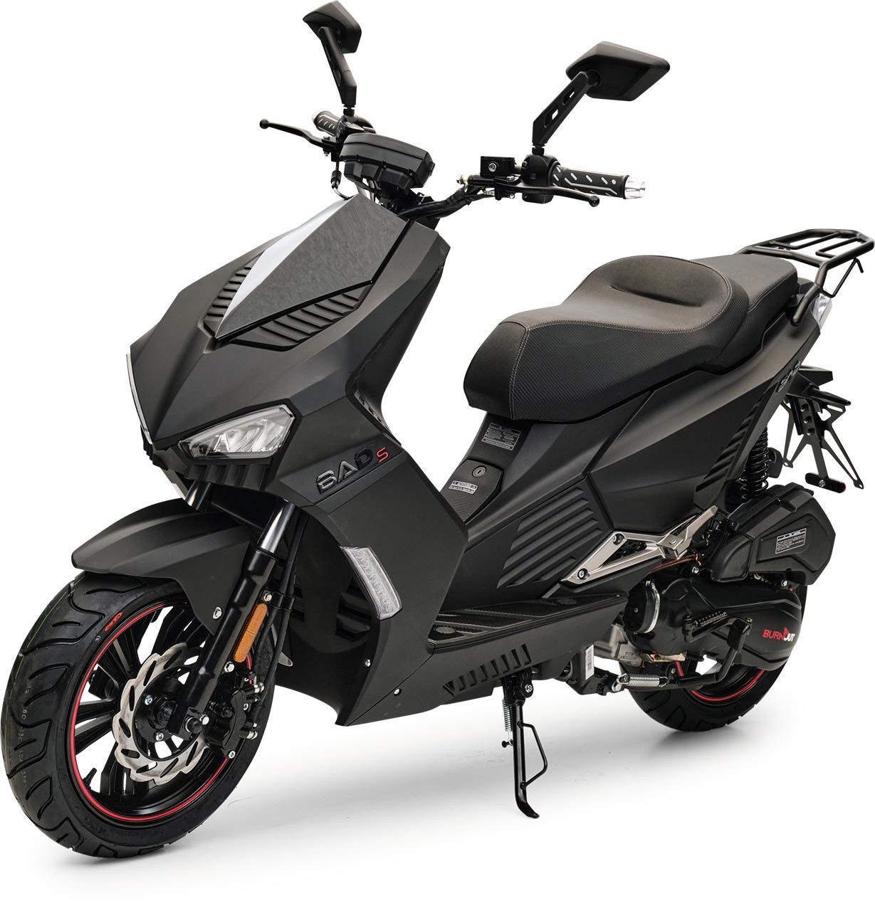 Burnout Motorroller BAD s Mattschwarz 50ccm