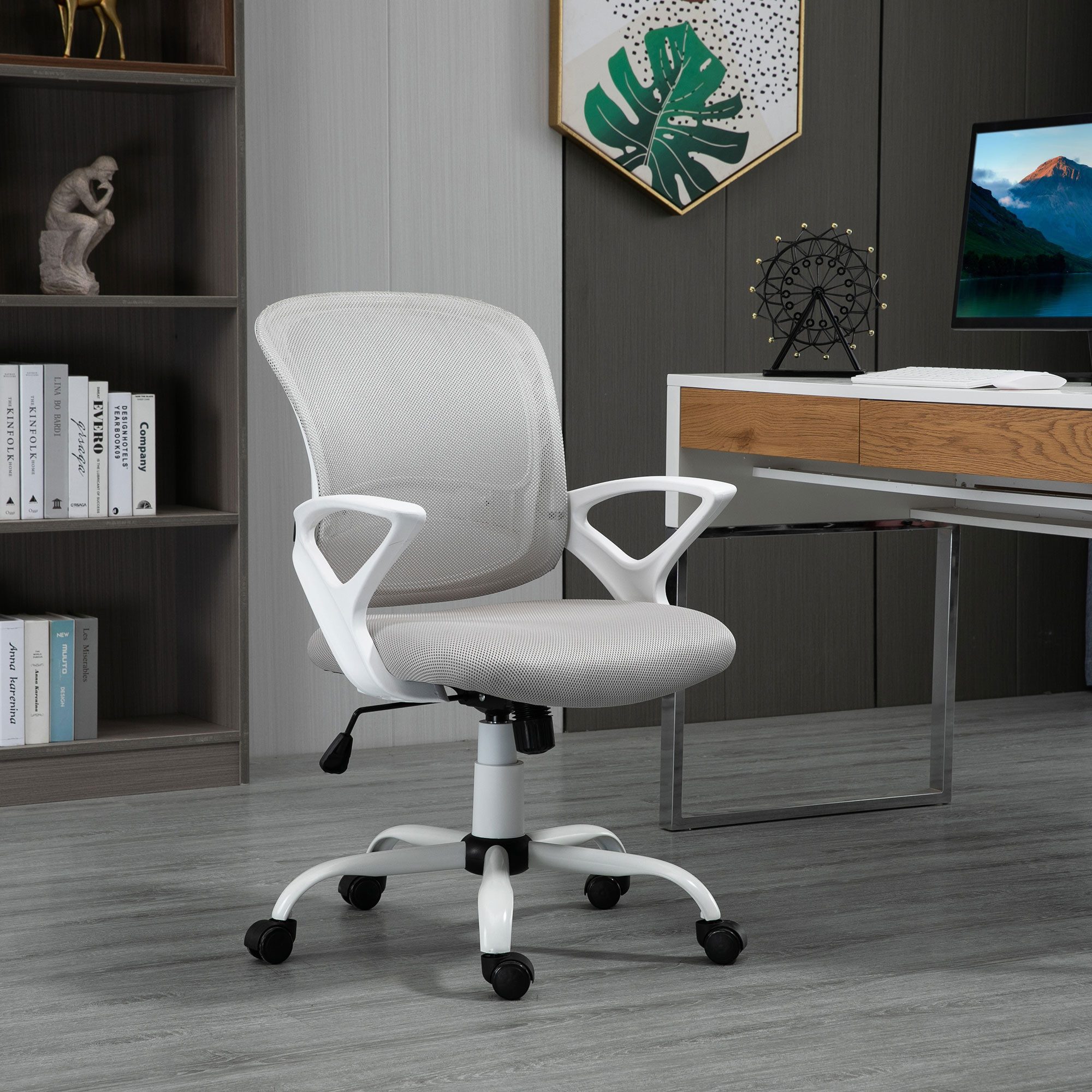 Vinsetto Bürostuhl gepolsterter Bürostuhl mit Schwenkrädern