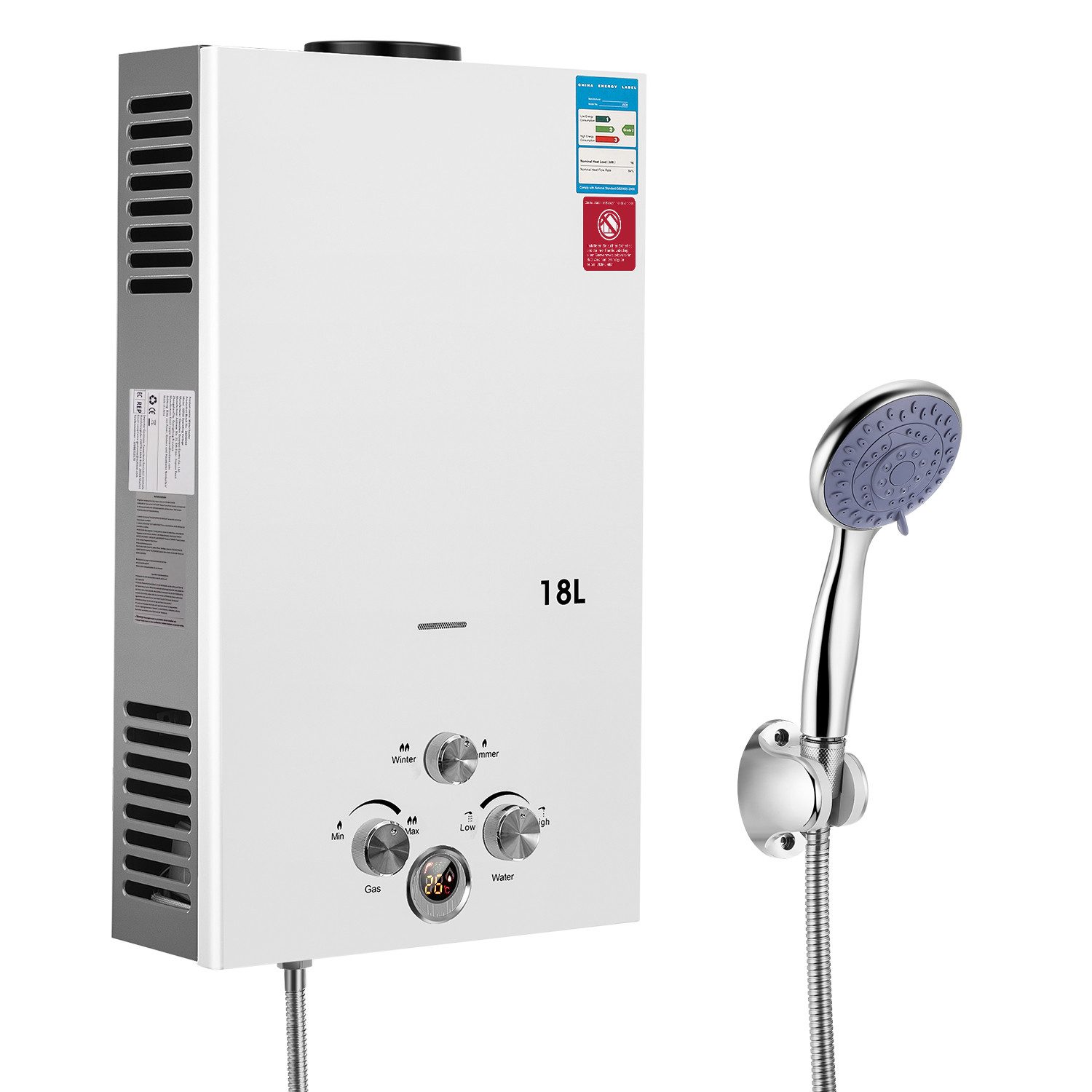 oyajia Durchlauferhitzer 18L Gas Durchlauferhitzer LPG