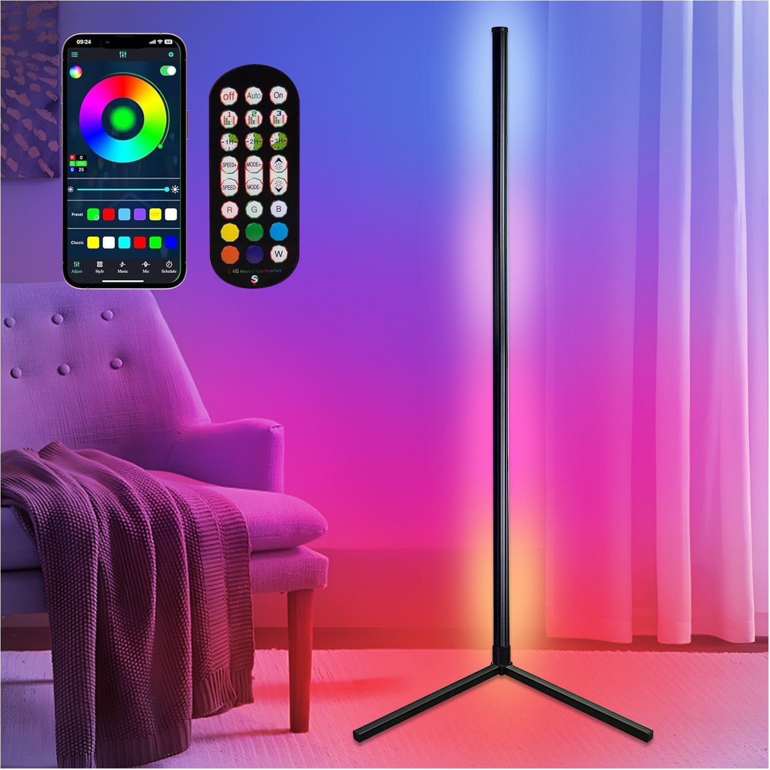 Sunicol LED Stehlampe RGB LED Stehlampe