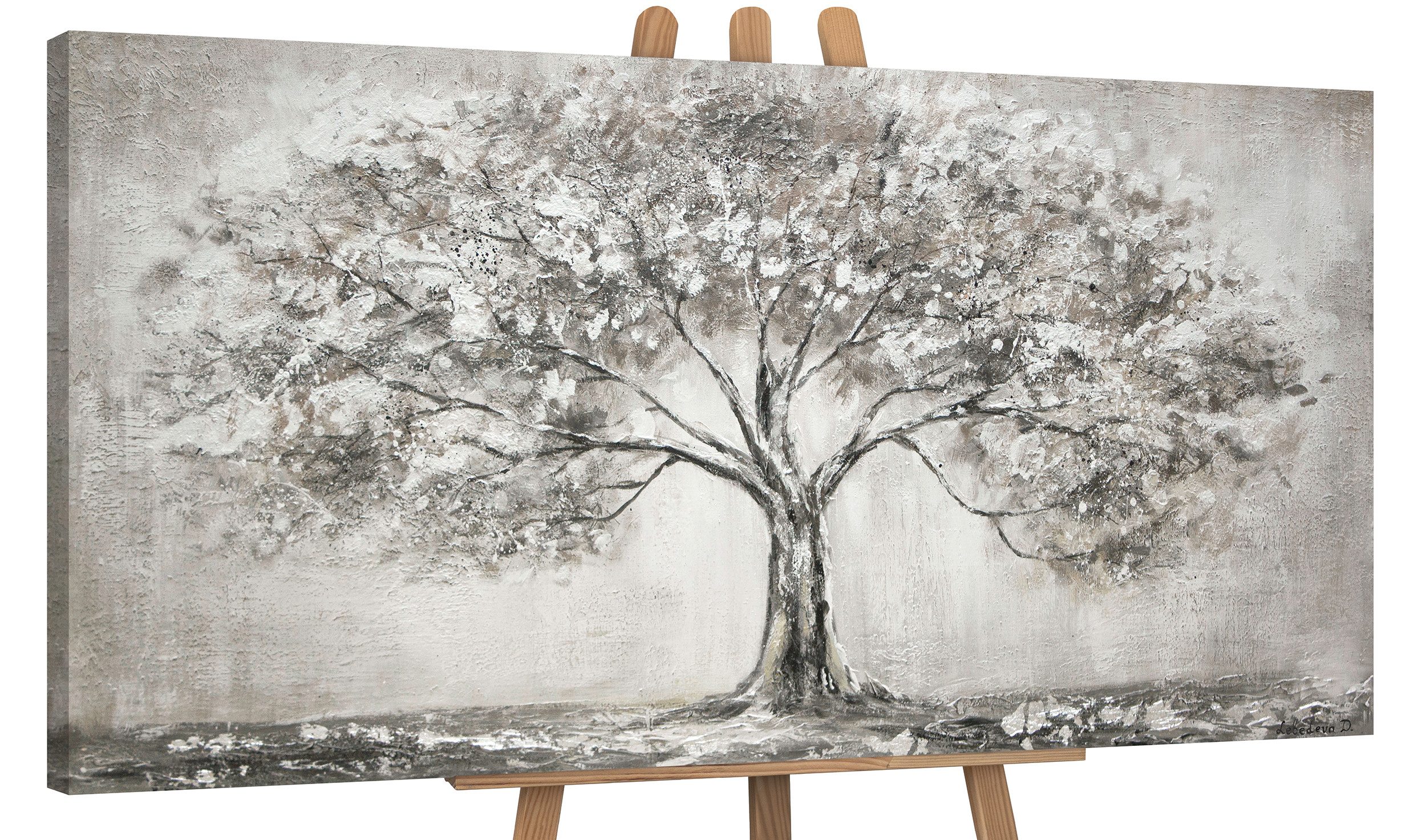 YS-Art Gemälde Lebensbaum, Landschaft, Leinwand Bild