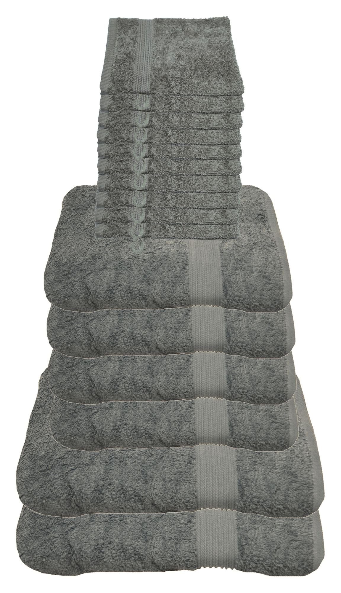 Julie Julsen Handtücher 16-Handtücher-Silbergrau, Baumwolle (16-St)