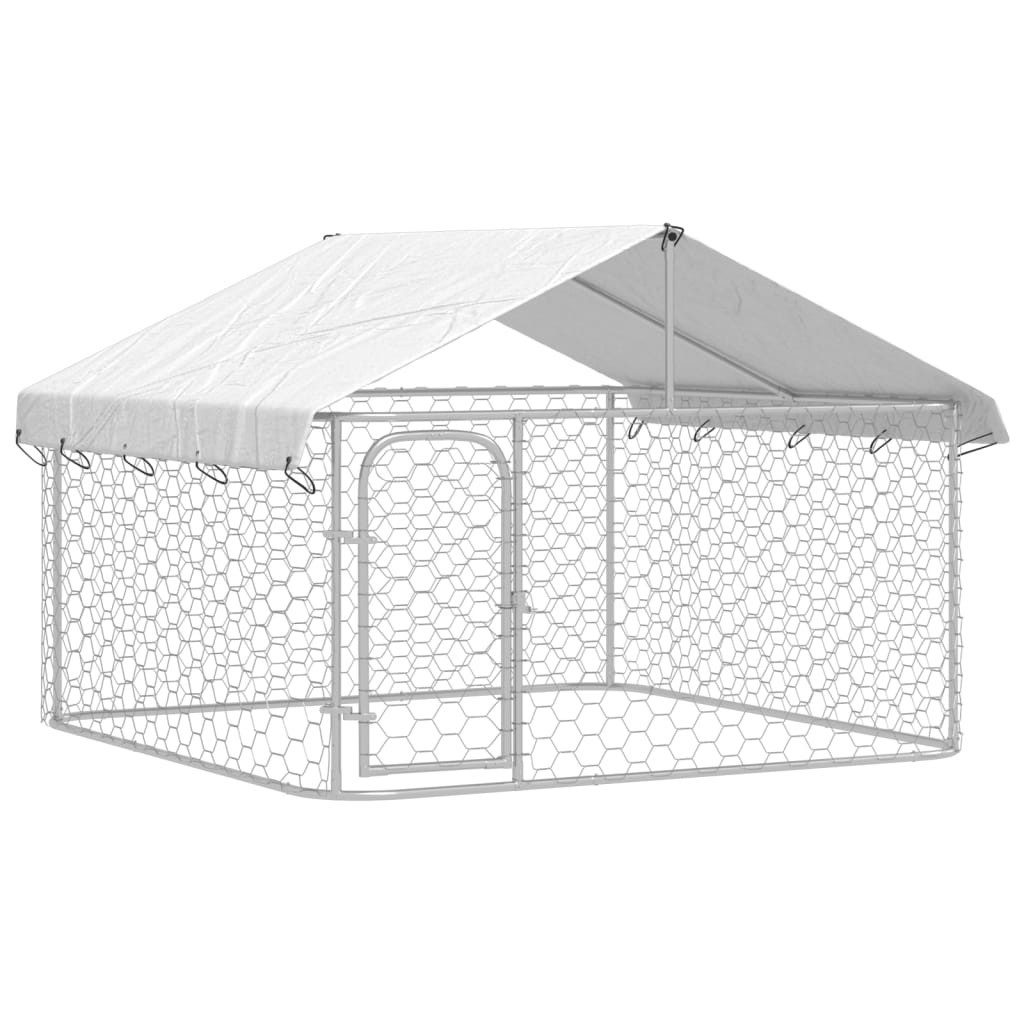 vidaXL Hundezwinger, Outdoor-Hundekäfig mit Dach 200x200x150