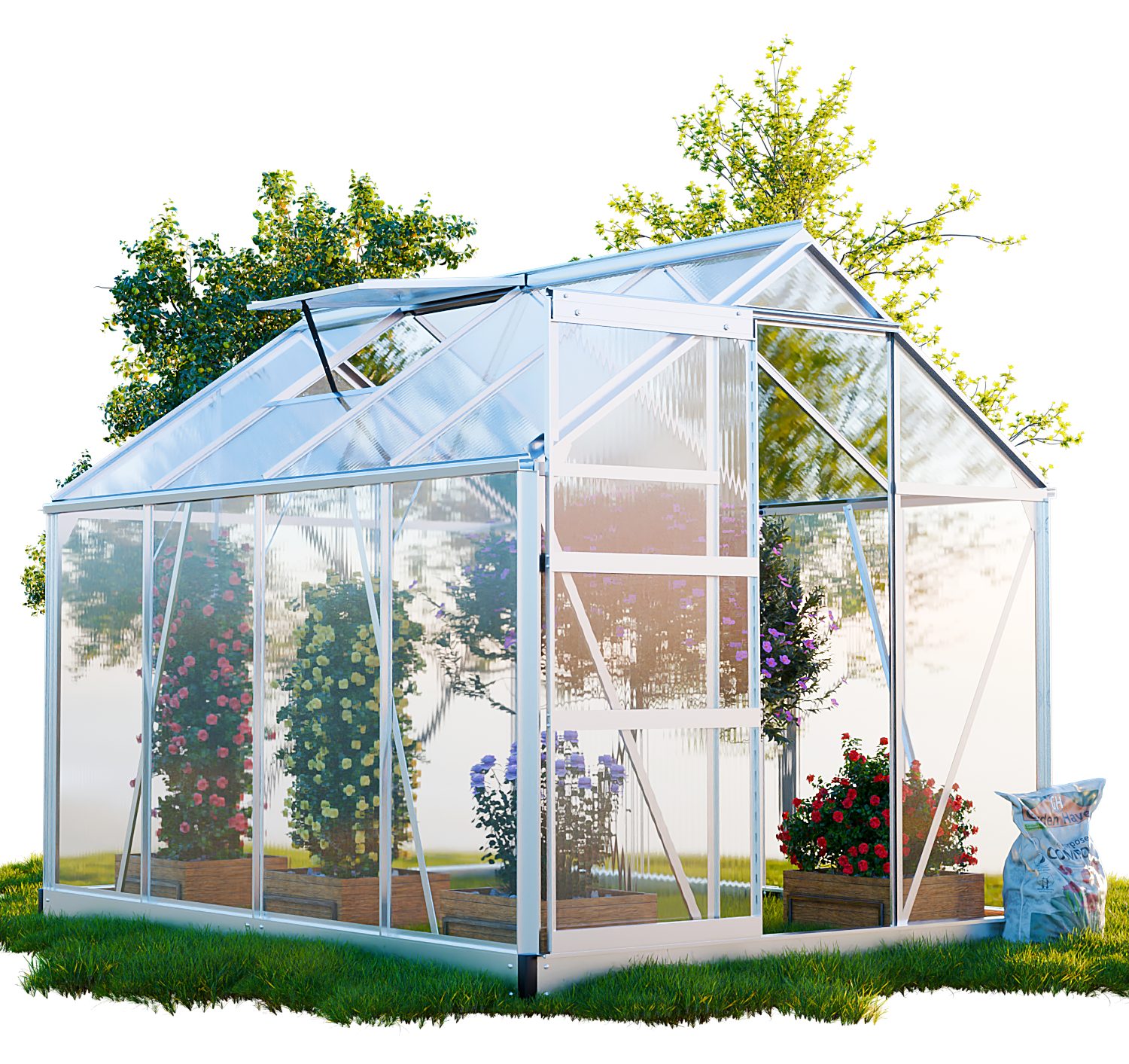 GARMIO Gewächshaus Gewächshaus NEAPEL aus Aluminium,