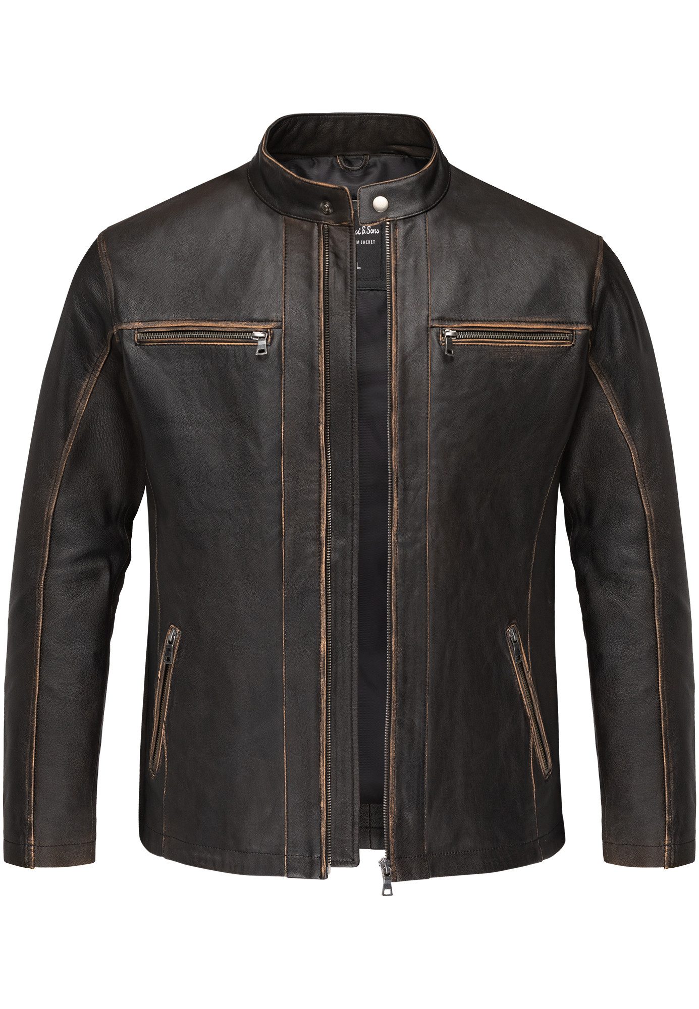 Amaci&Sons Lederjacke JUNEAU Lederjacke Herren Vintage