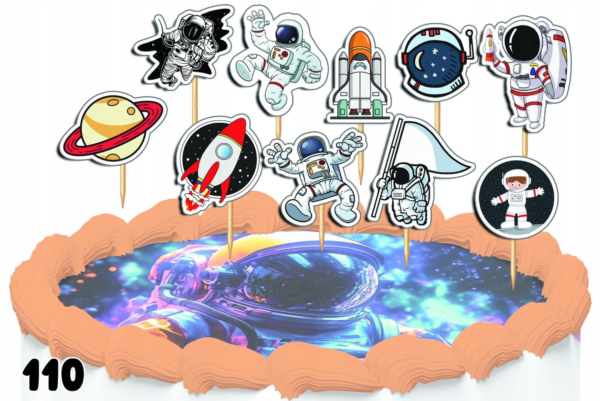 dodo, Topper 10x Astronaut Kosmos Torten