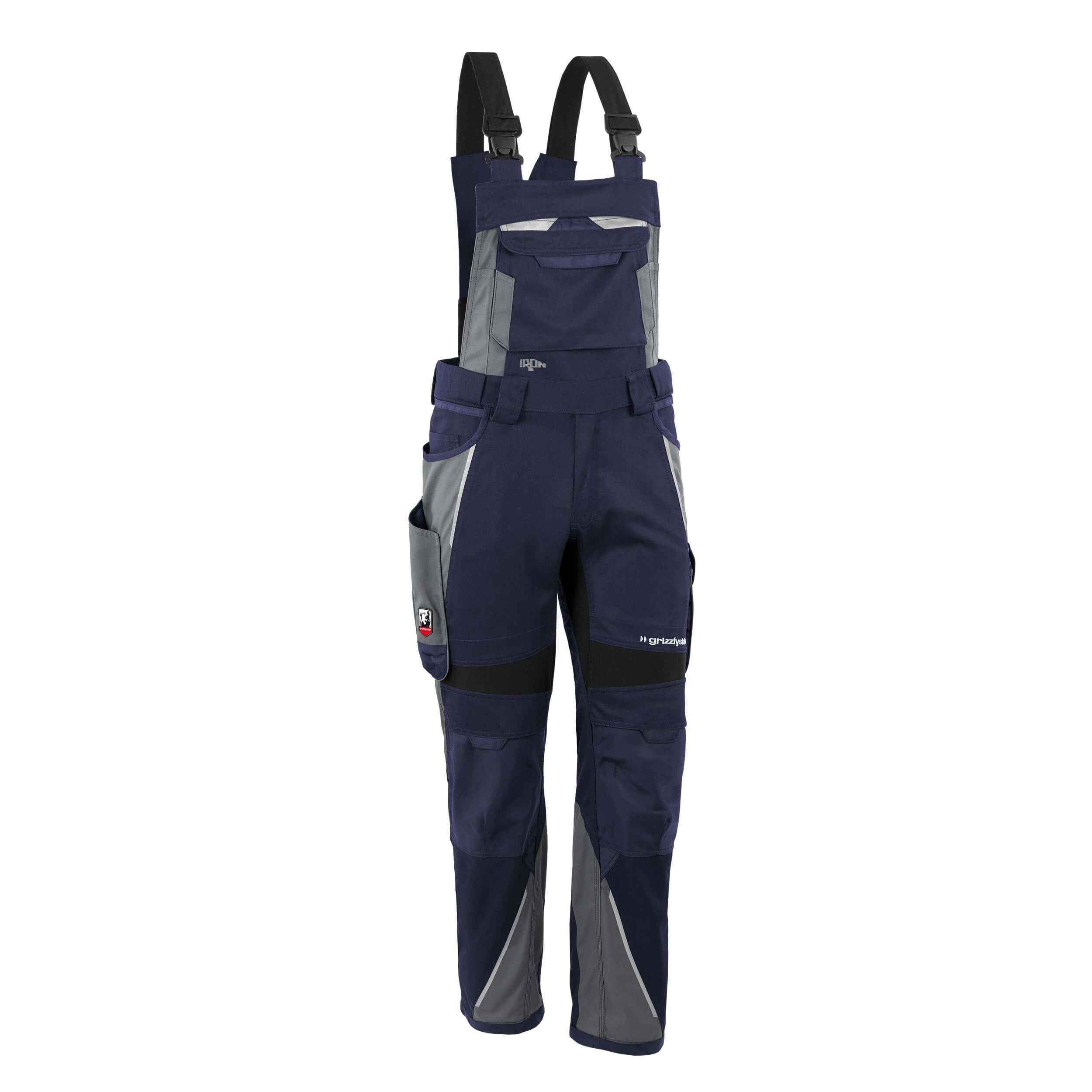 Qualitex Workwear Arbeitslatzhose Latzhose 'IRON' marine/grau,