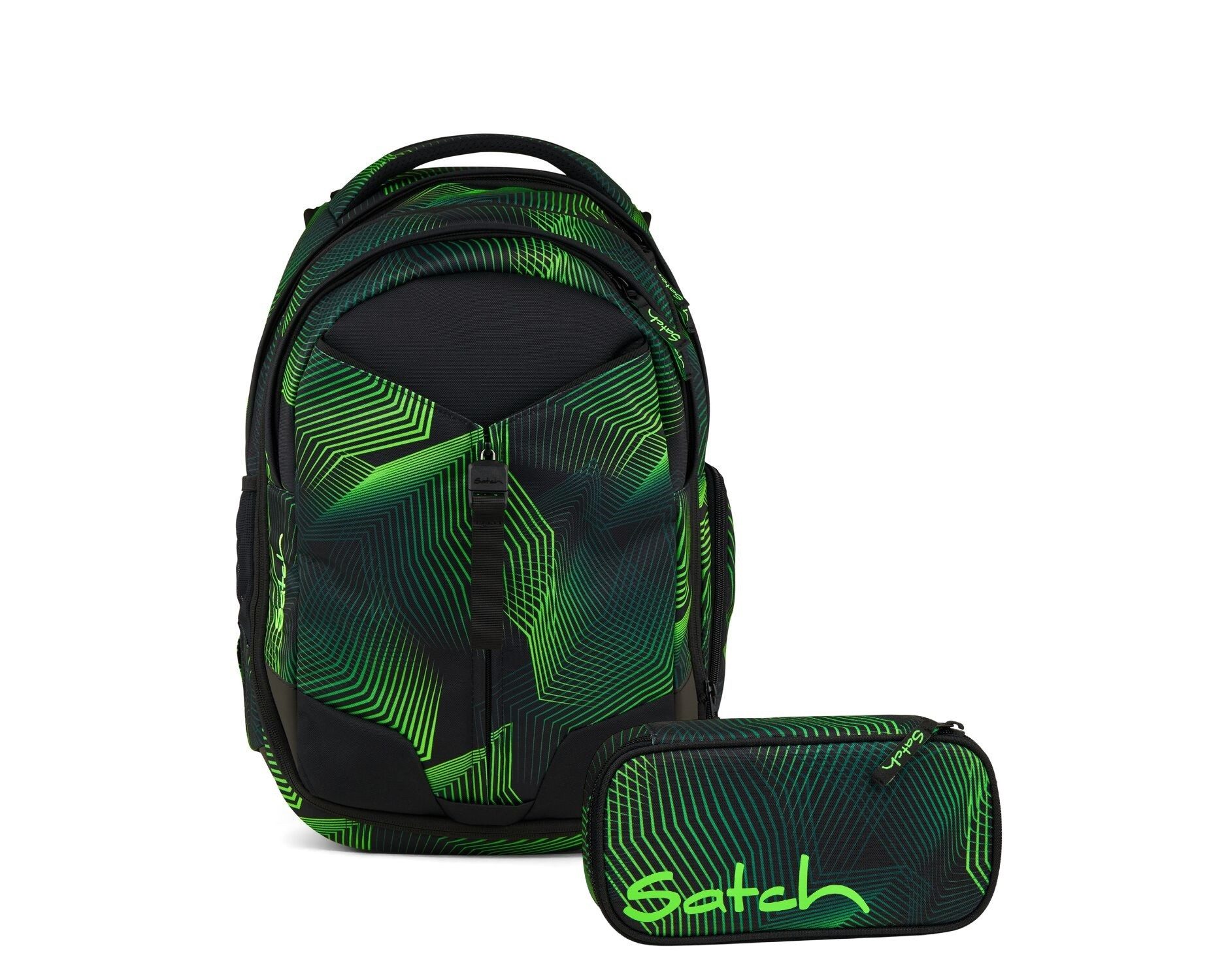 Satch Schulranzen Schulrucksack-Set MATCH Seismic Green