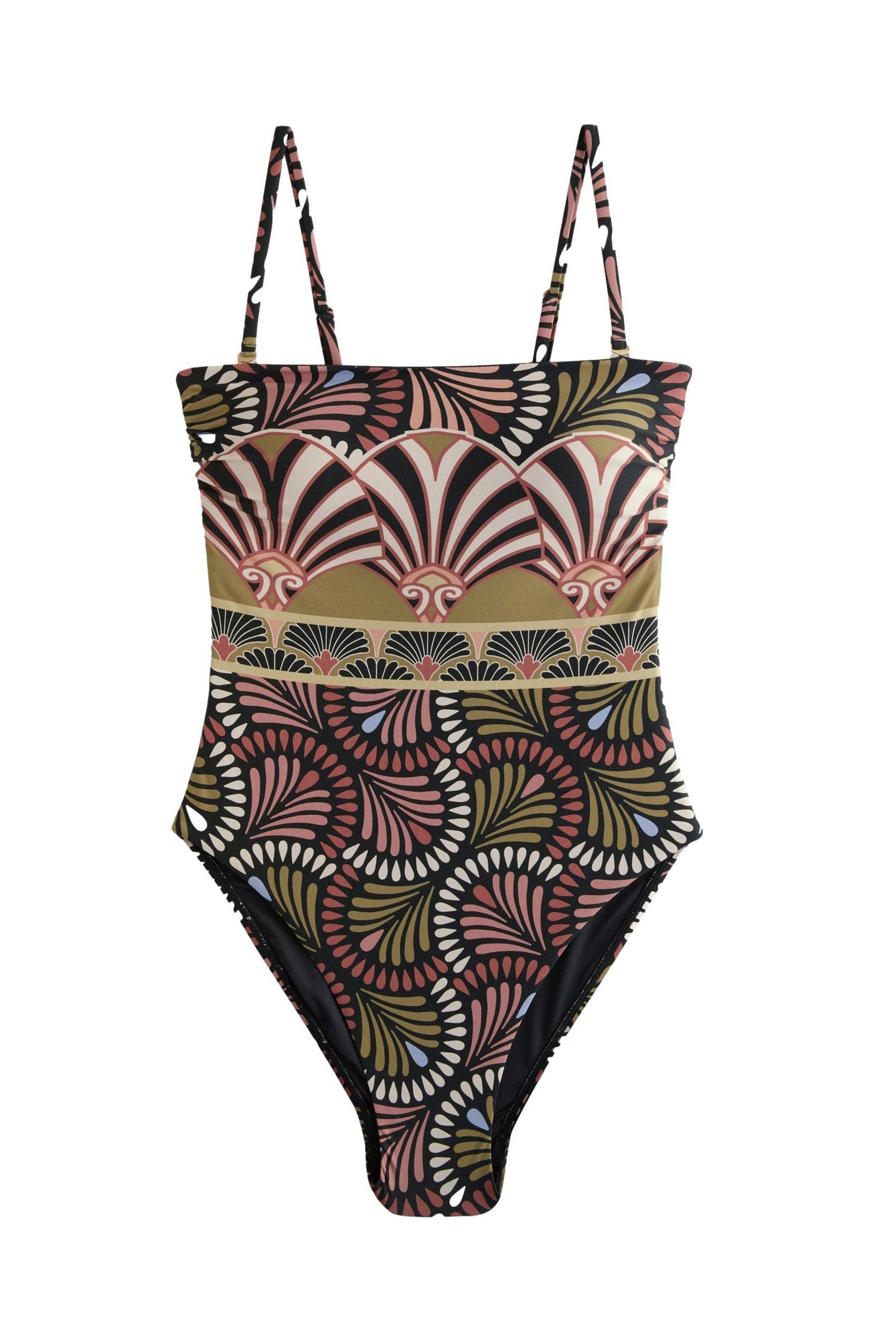 Next Badeanzug Bauchformender Bandeau-Badeanzug, Paisley-Muster (1-St)