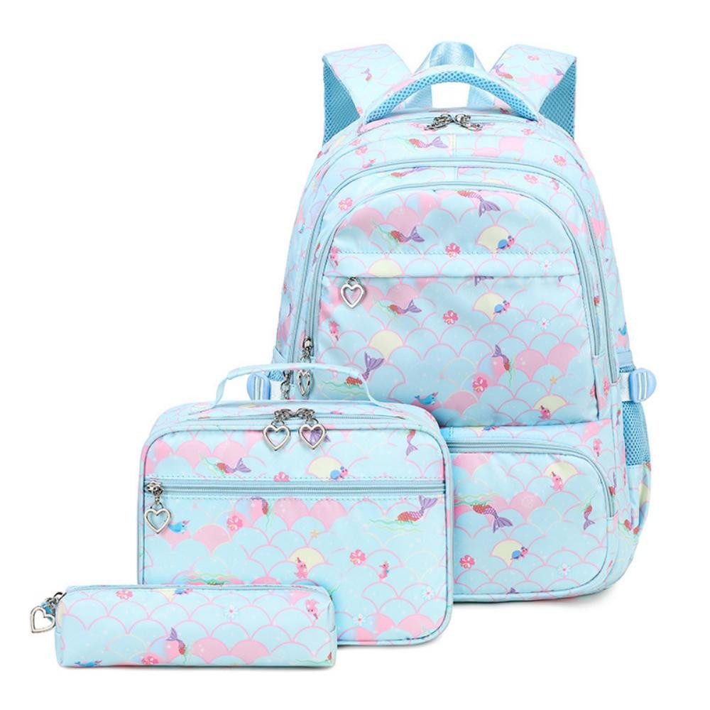 JASLIFE Schulrucksack 3-teiliges Schulrucksack Set Mädchen