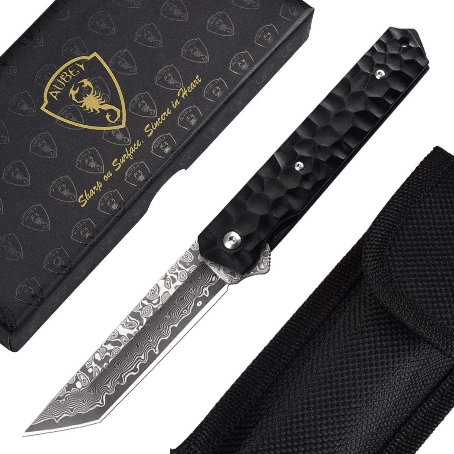 LuxusKollektion Allesschneider Japanisches Damast Taschenmesser Damaststahl