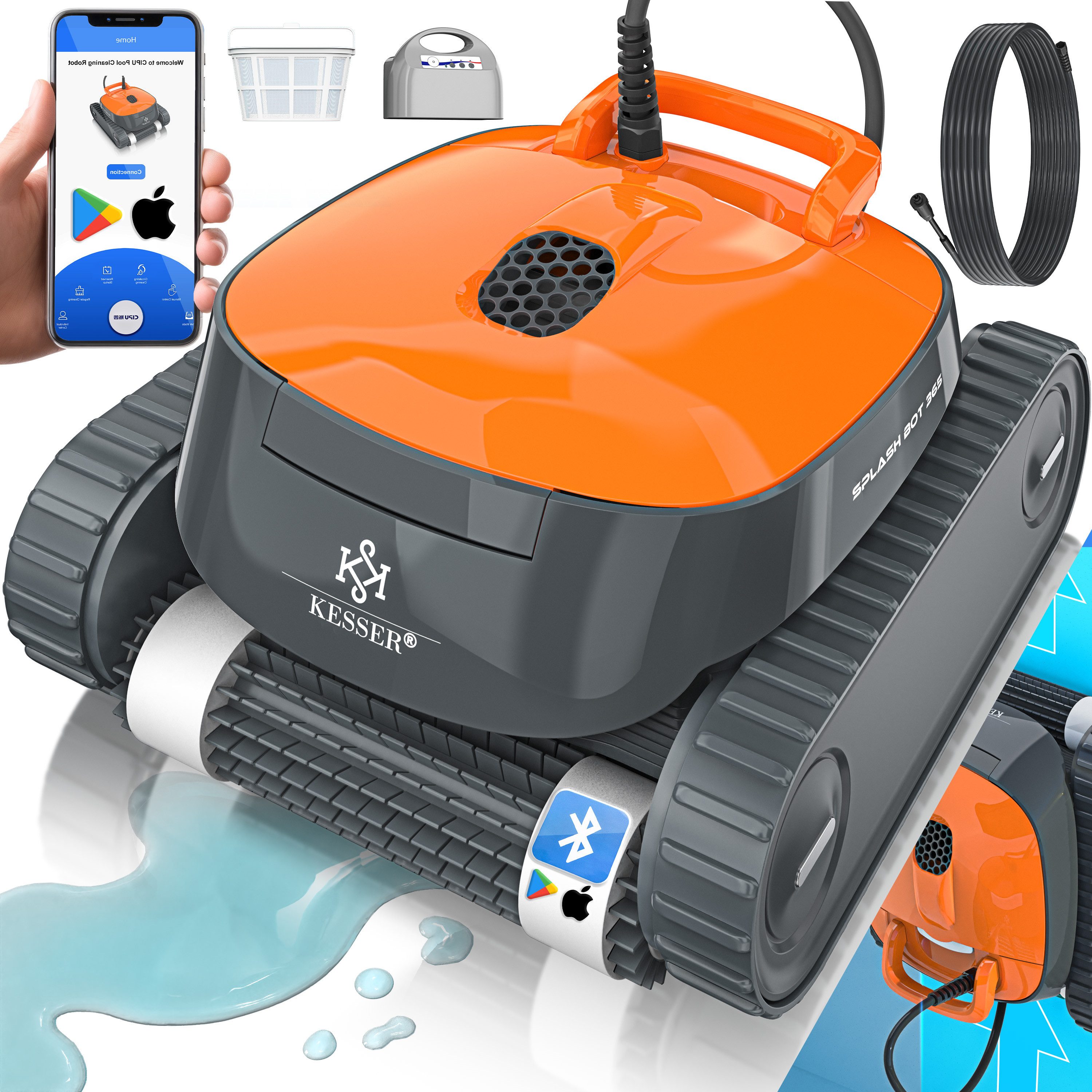 KESSER Poolroboter Poolroboter, Poolsauger für Boden