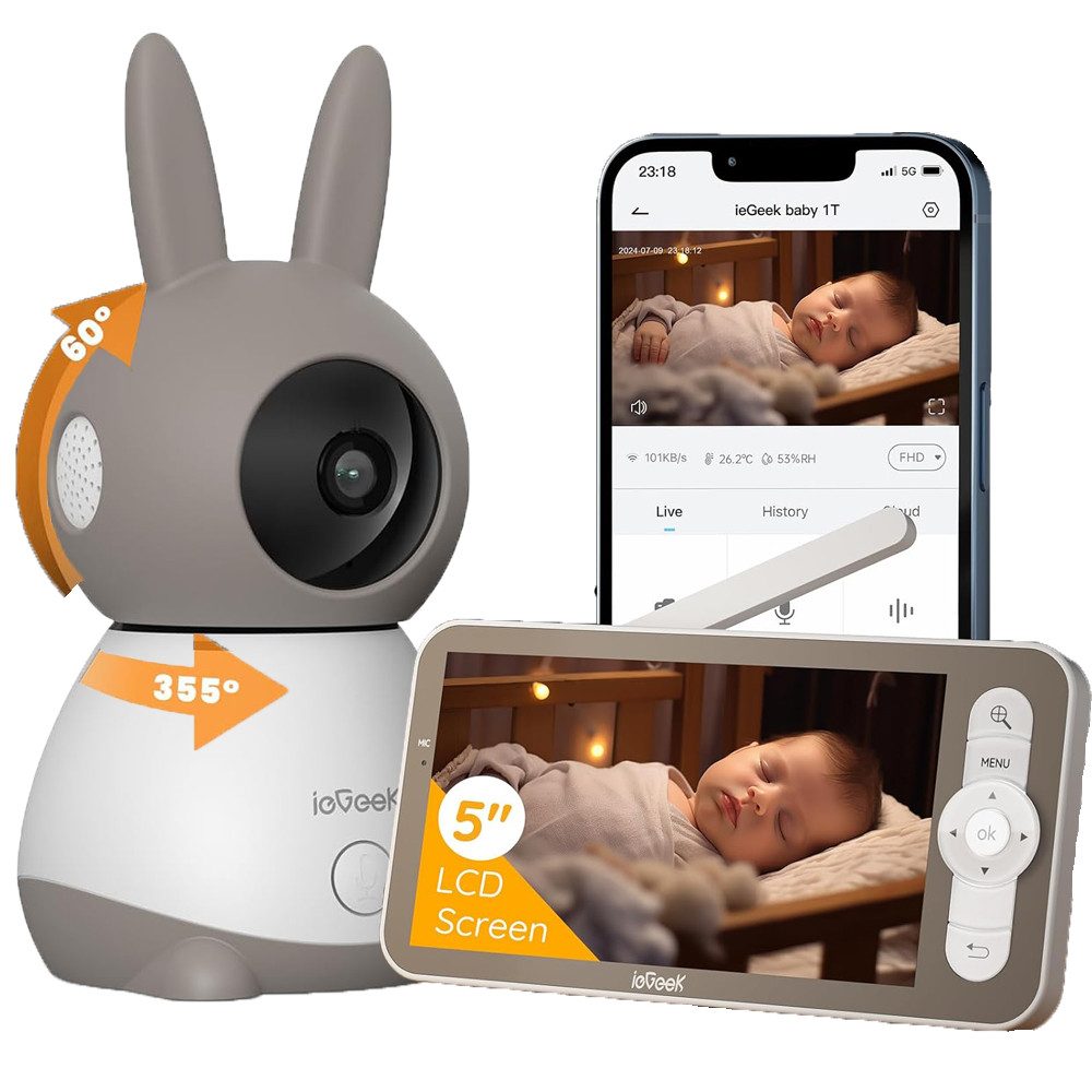 ieGeek Babyphone 5 Zoll WLAN Video