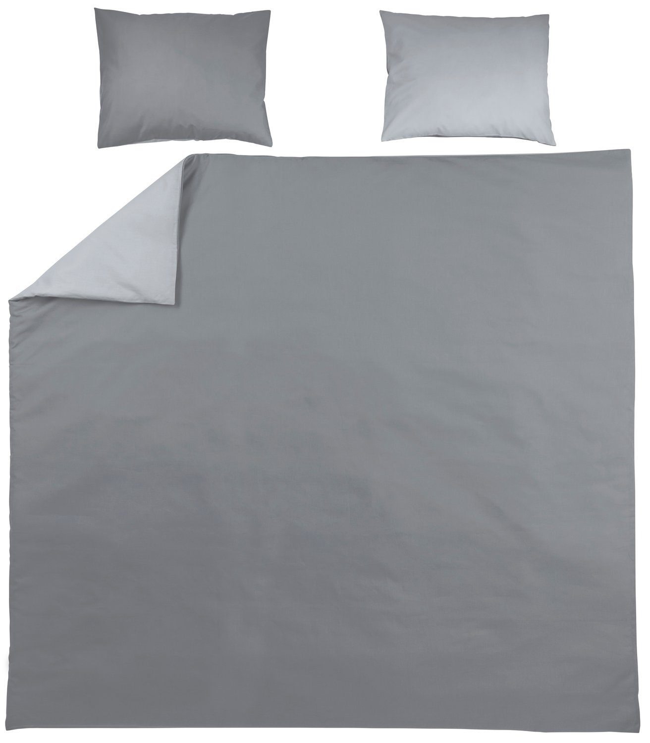 Meyco Home Bettbezug Uni Grey/Light Grey,