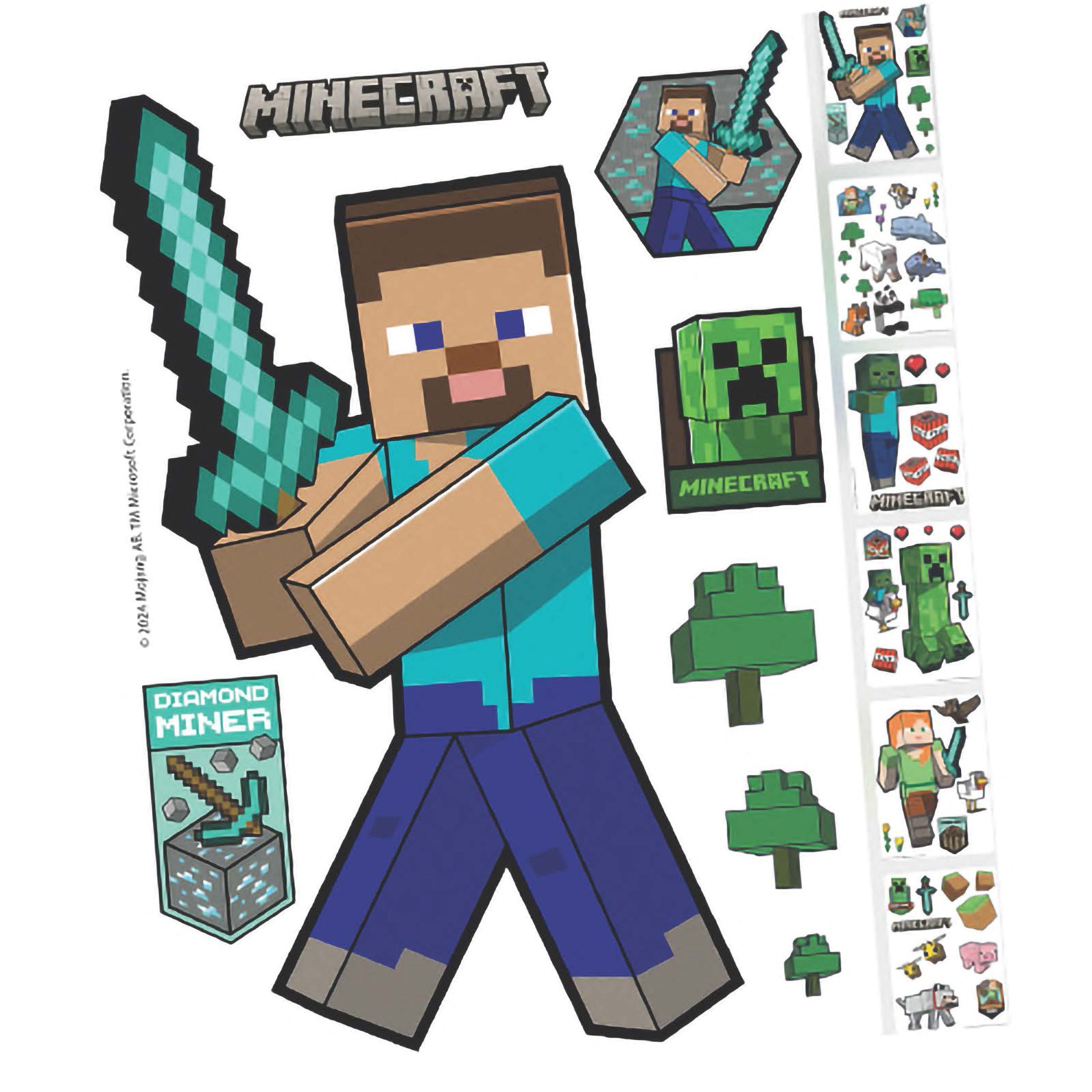 Minecraft Wandtattoo - Sticker Minecraft-Charakter, selbtklebende