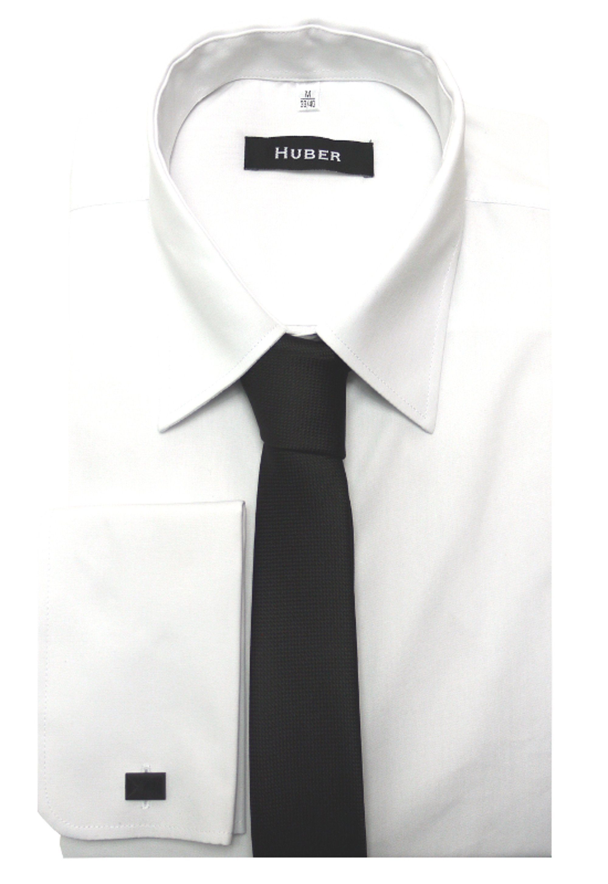 Huber Hemden Businesshemd HU-5011 Umschlag-Manschetten +Krawatte