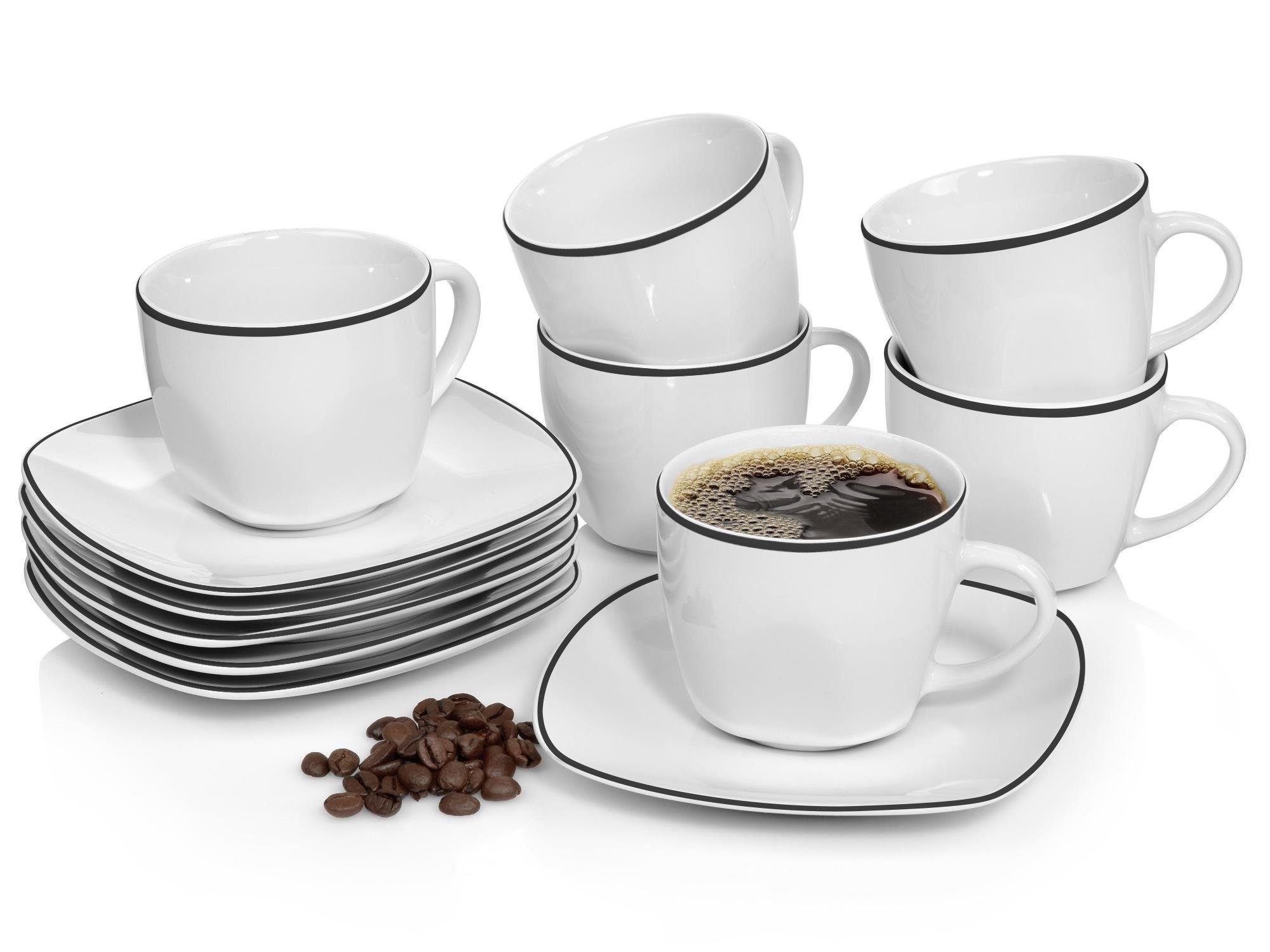 SÄNGER Kaffeeservice Bilgola Black Rim Tassen