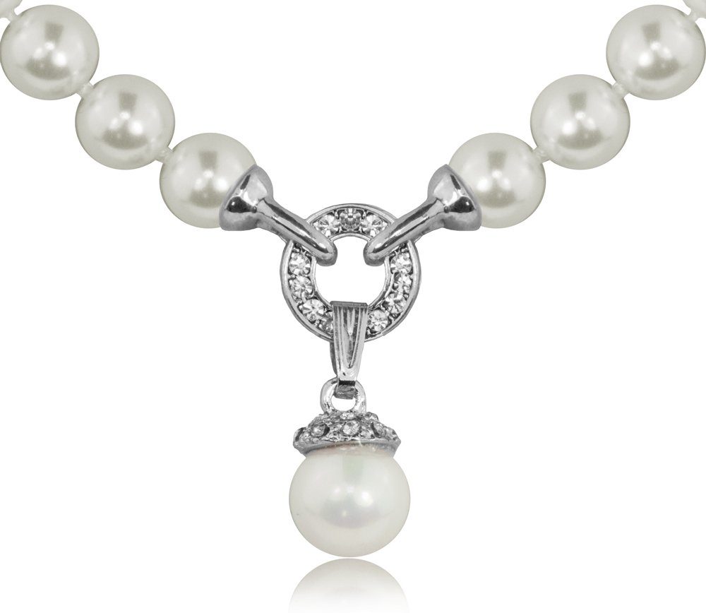 LUISIA® Perlenkette Collier mit großem Anhänger