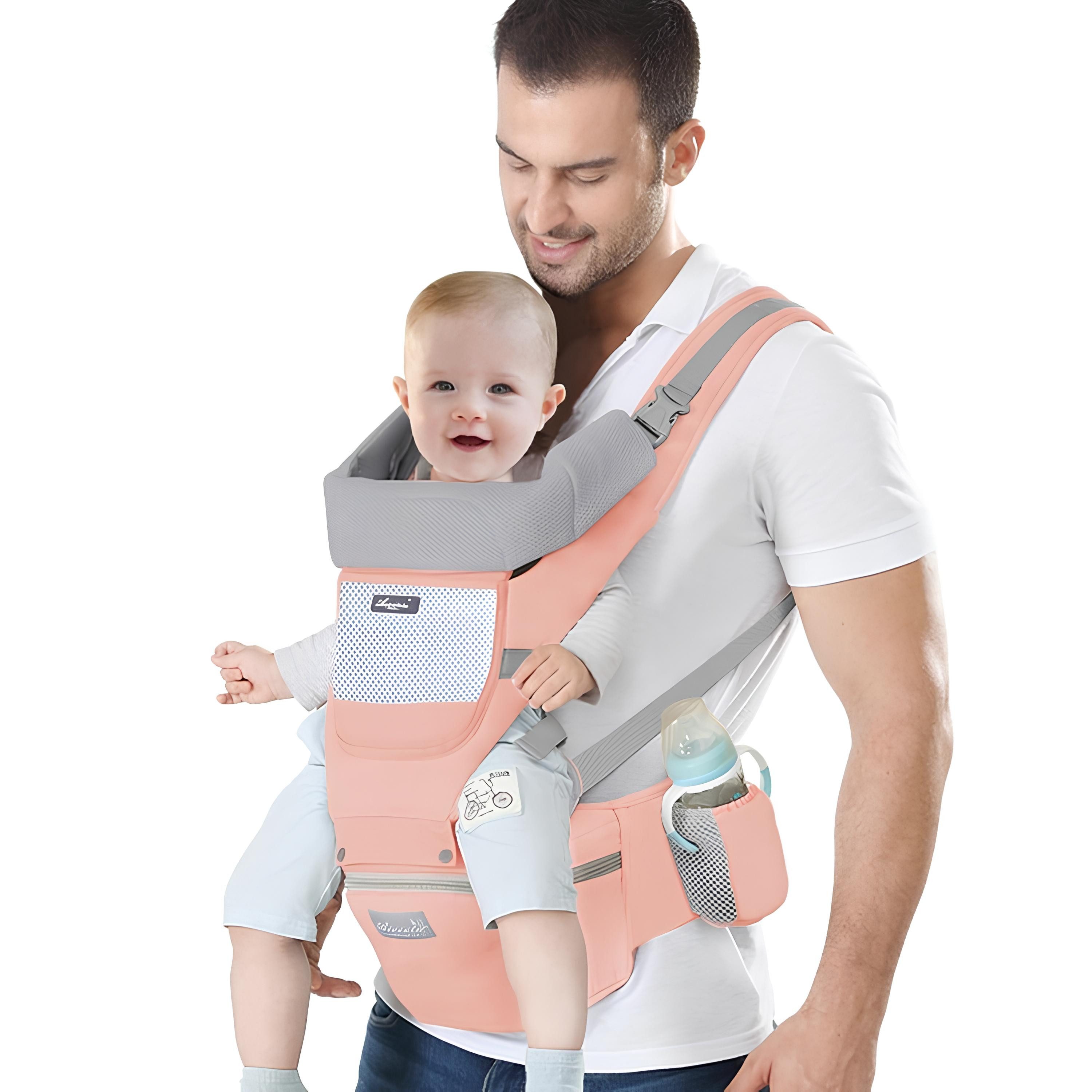 Athlix Bauchtrage Babytrage mit abnehmbarem Hüftsitz