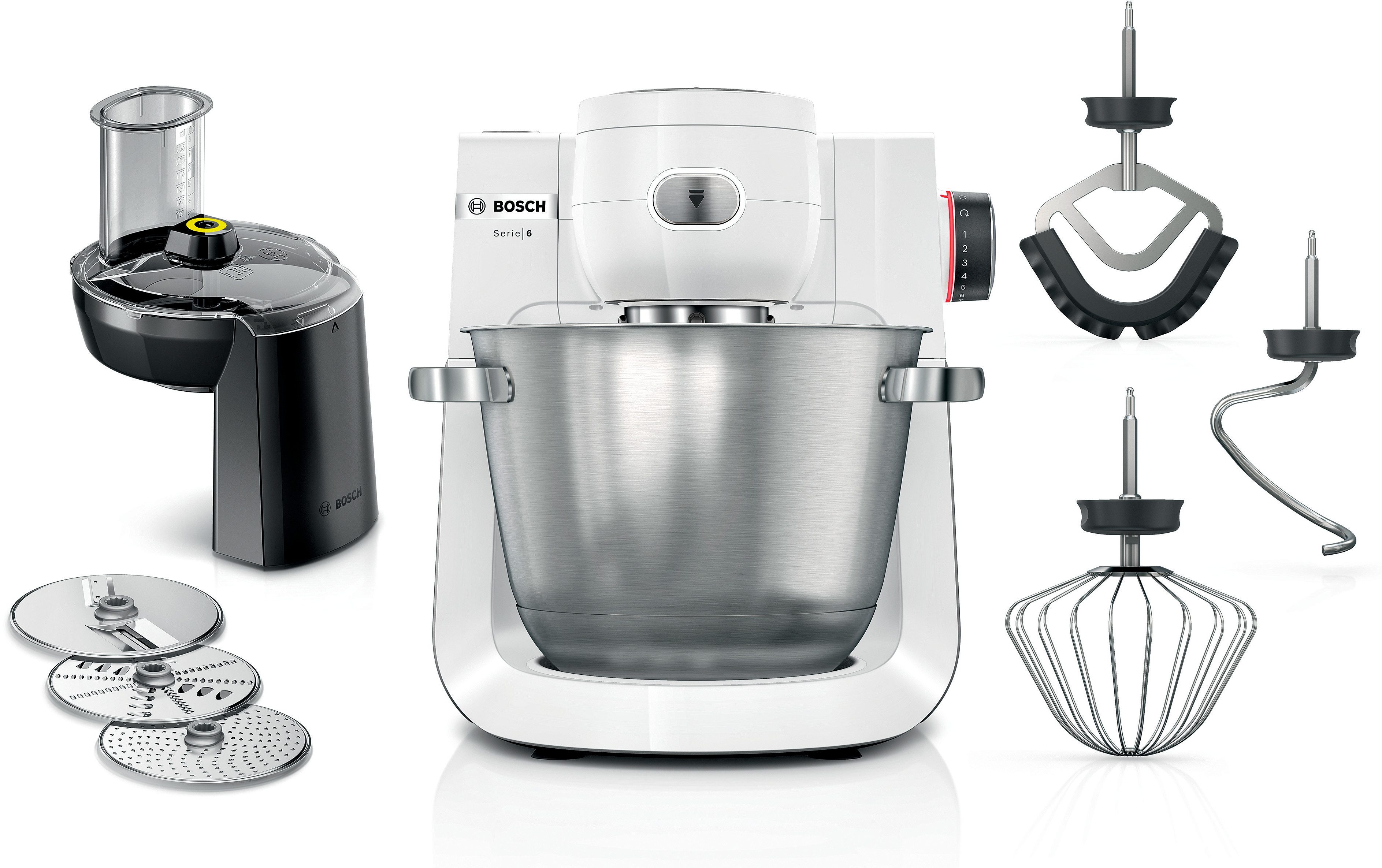BOSCH Küchenmaschine Serie 6 MUMS6EW13D, Durchlaufschnitzler,