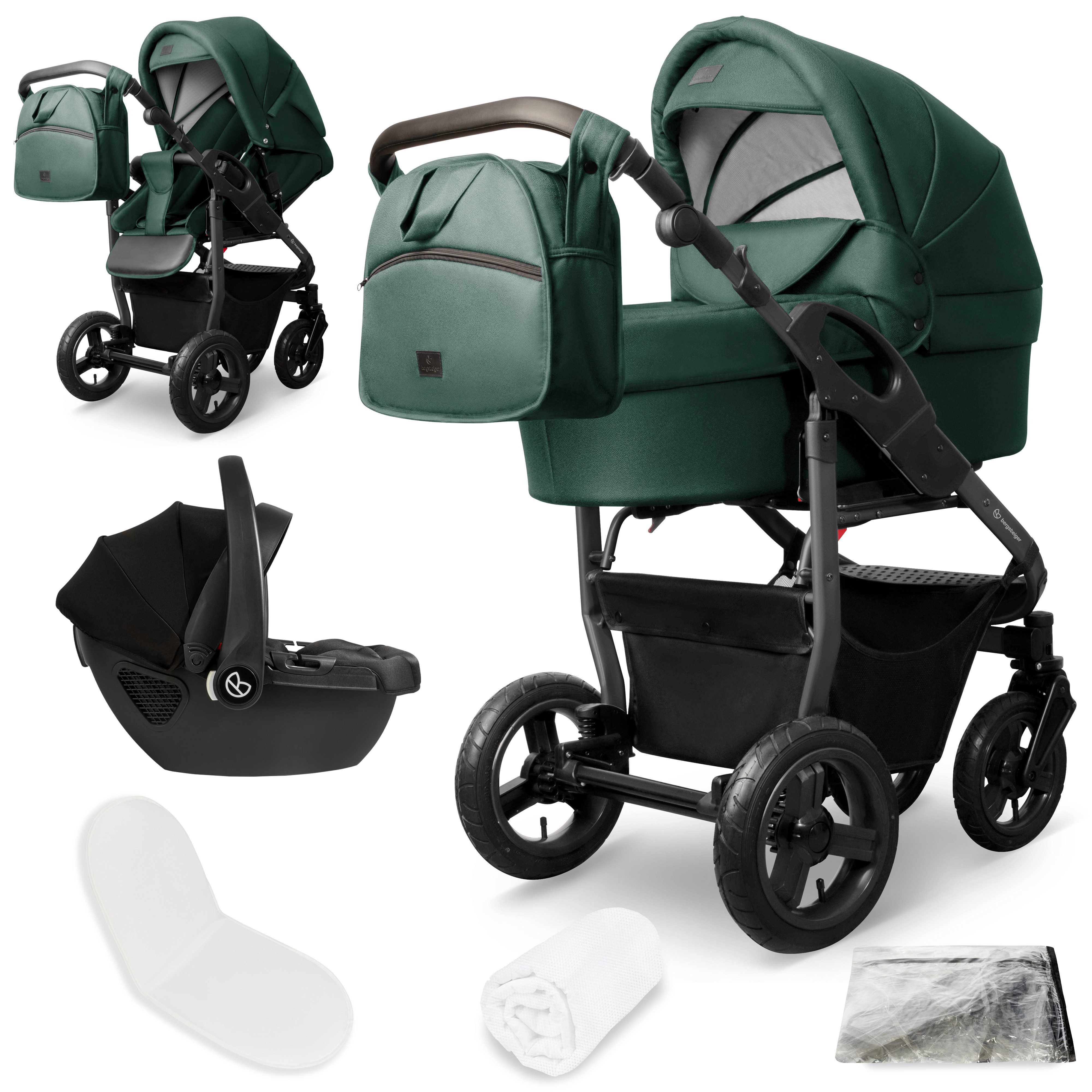 bergsteiger Kombi-Kinderwagen Babywagen Capri 3in1, Kombikinderwagen