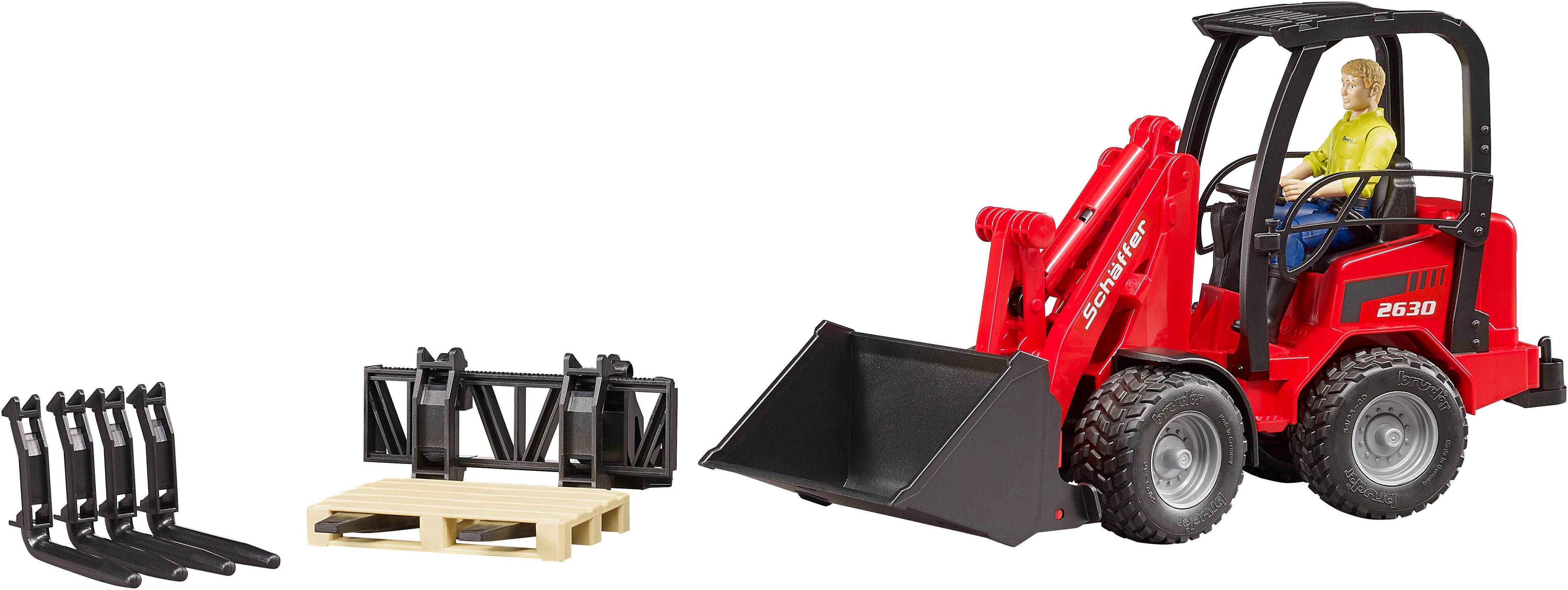 Bruder® Spielzeug-Bagger Schäffer Hoflader 2630 mit