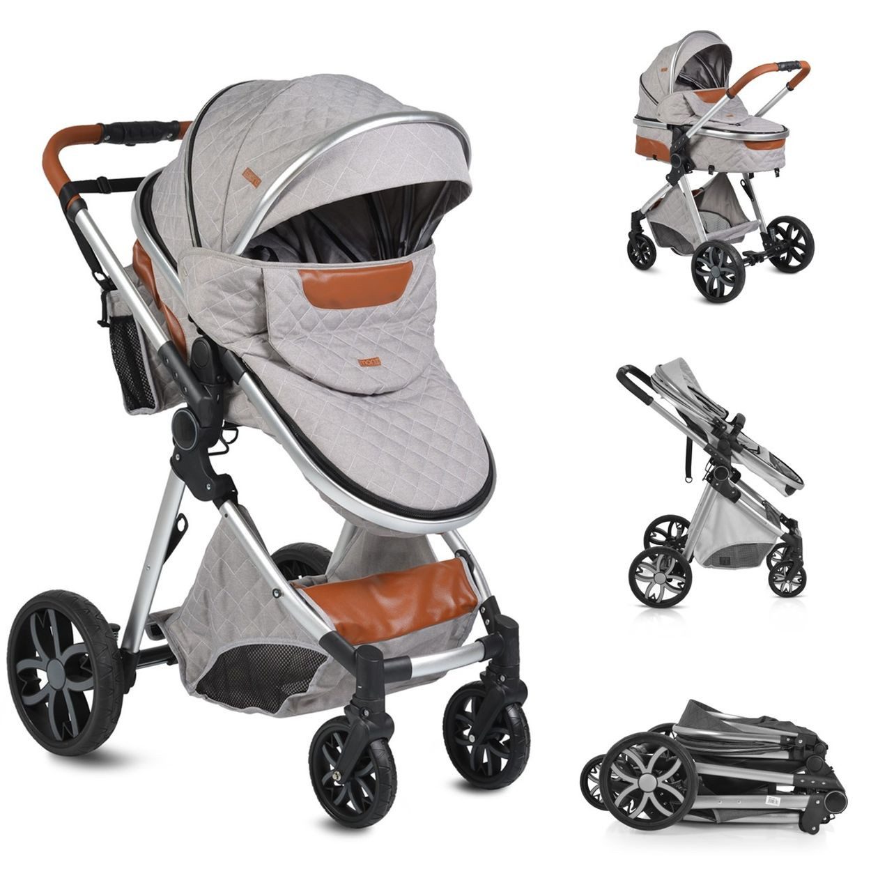Moni Kombi-Kinderwagen Kinderwagen Alma, Sportsitz Tragetasche