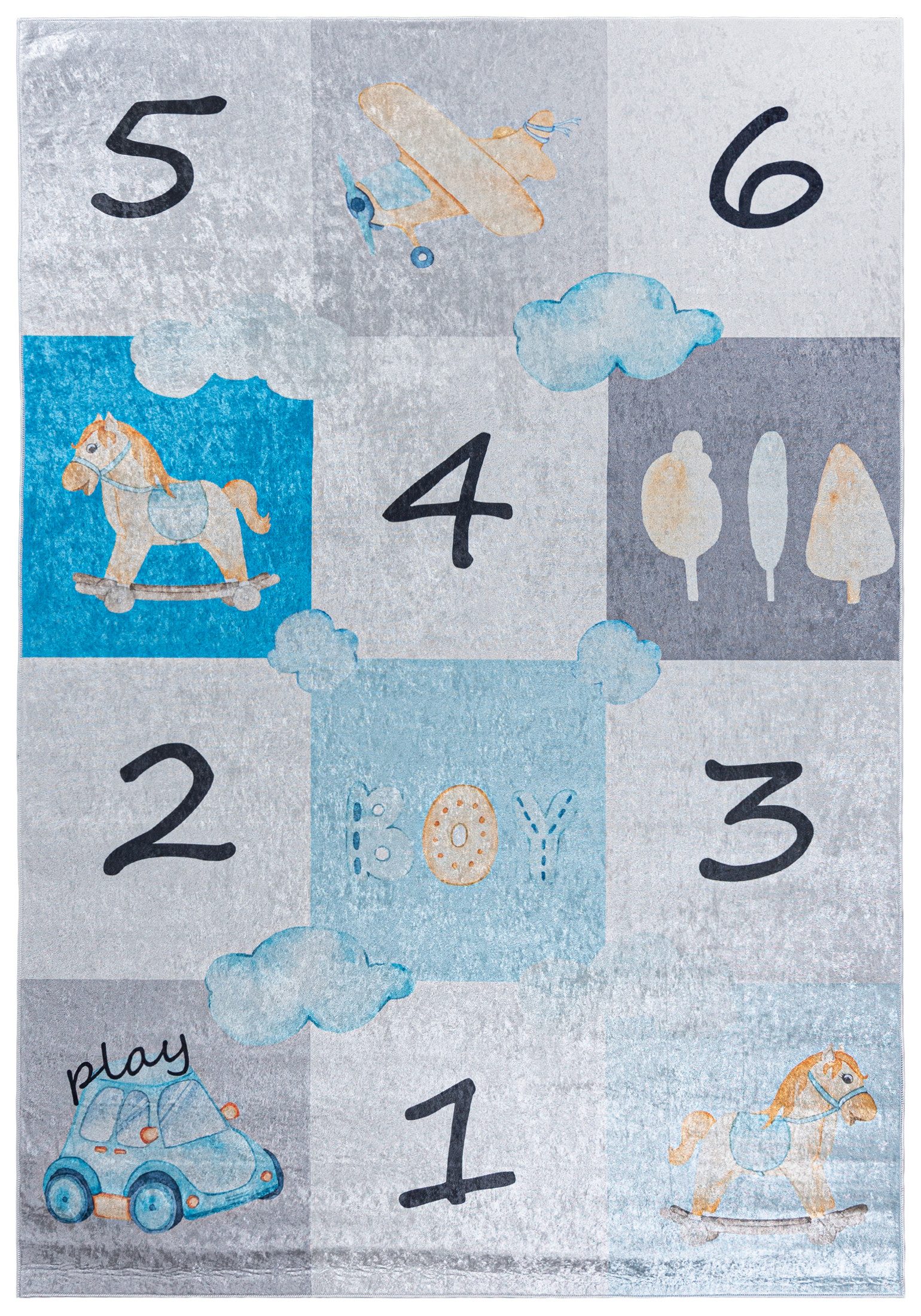 Mazovia Kinderteppich Kinderteppich Kinderzimmerteppich Farm Tiere,