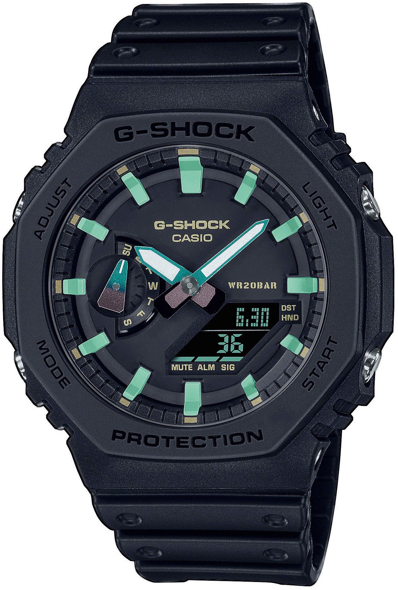 CASIO G-SHOCK Chronograph GA-2100RC-1AER, Quarzuhr, Armbanduhr,Herrenuhr,digital,bis