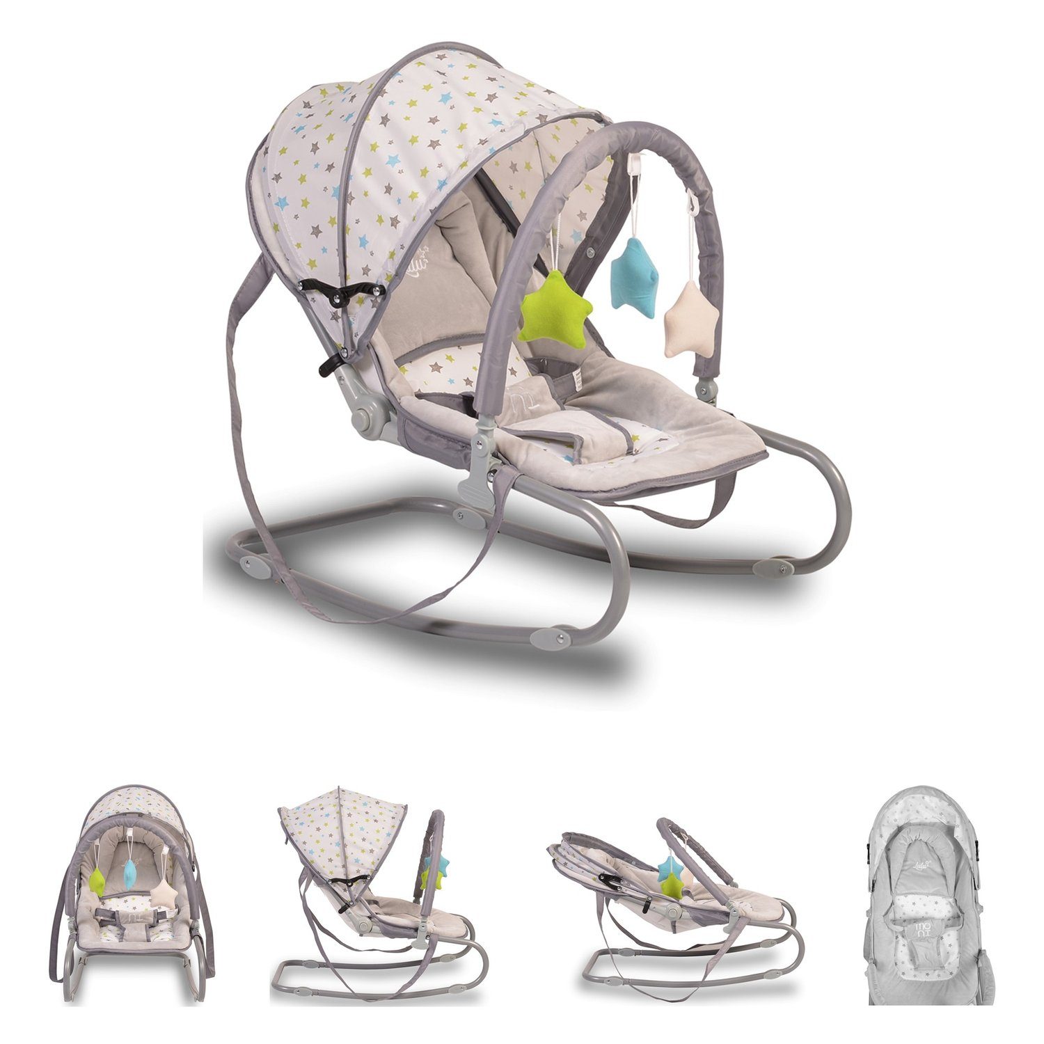 Moni Babywippe Babywippe Lulu Spielbogen, Sitzposition