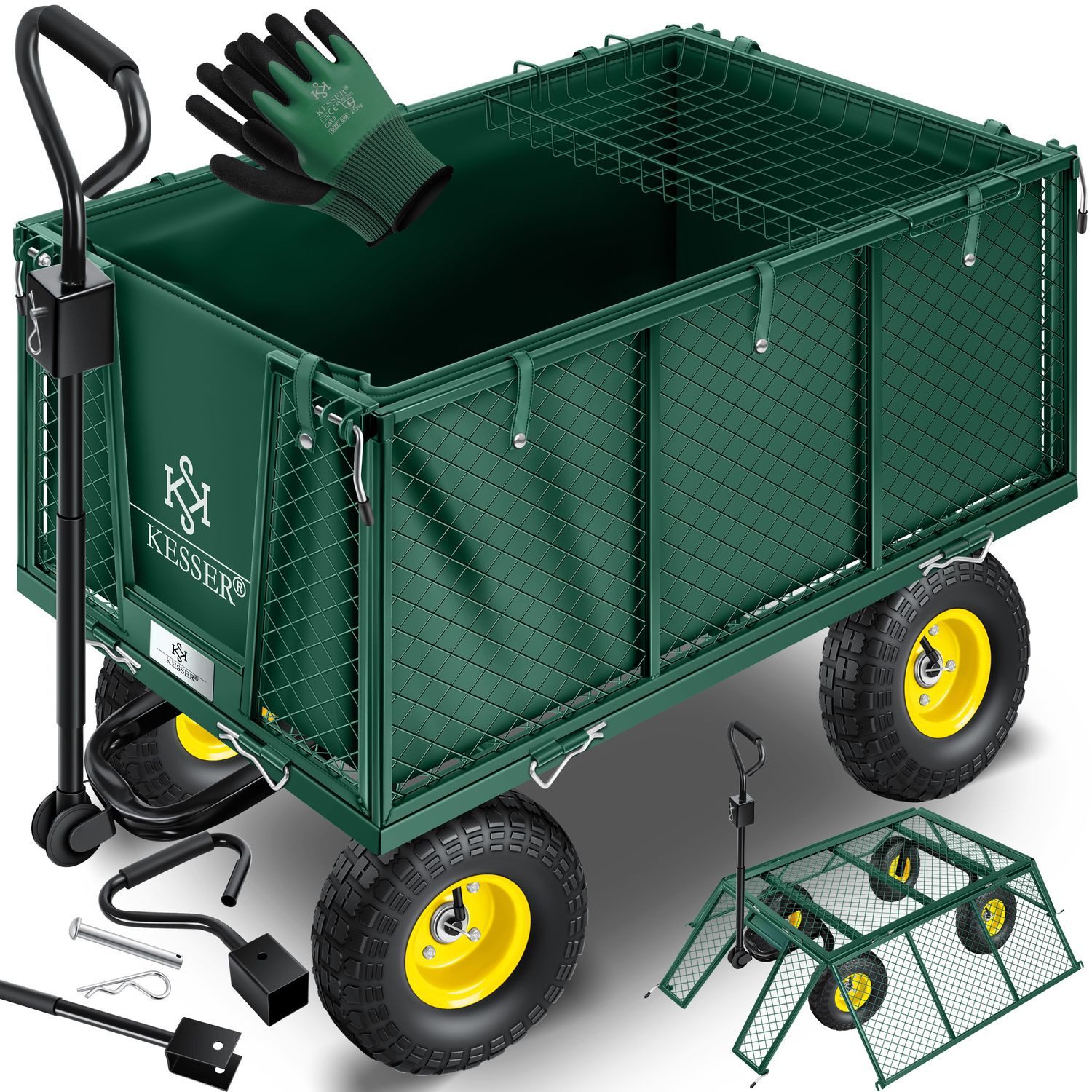 KESSER Bollerwagen, Bollerwagen 550kg Transportwagen Gartenwagen