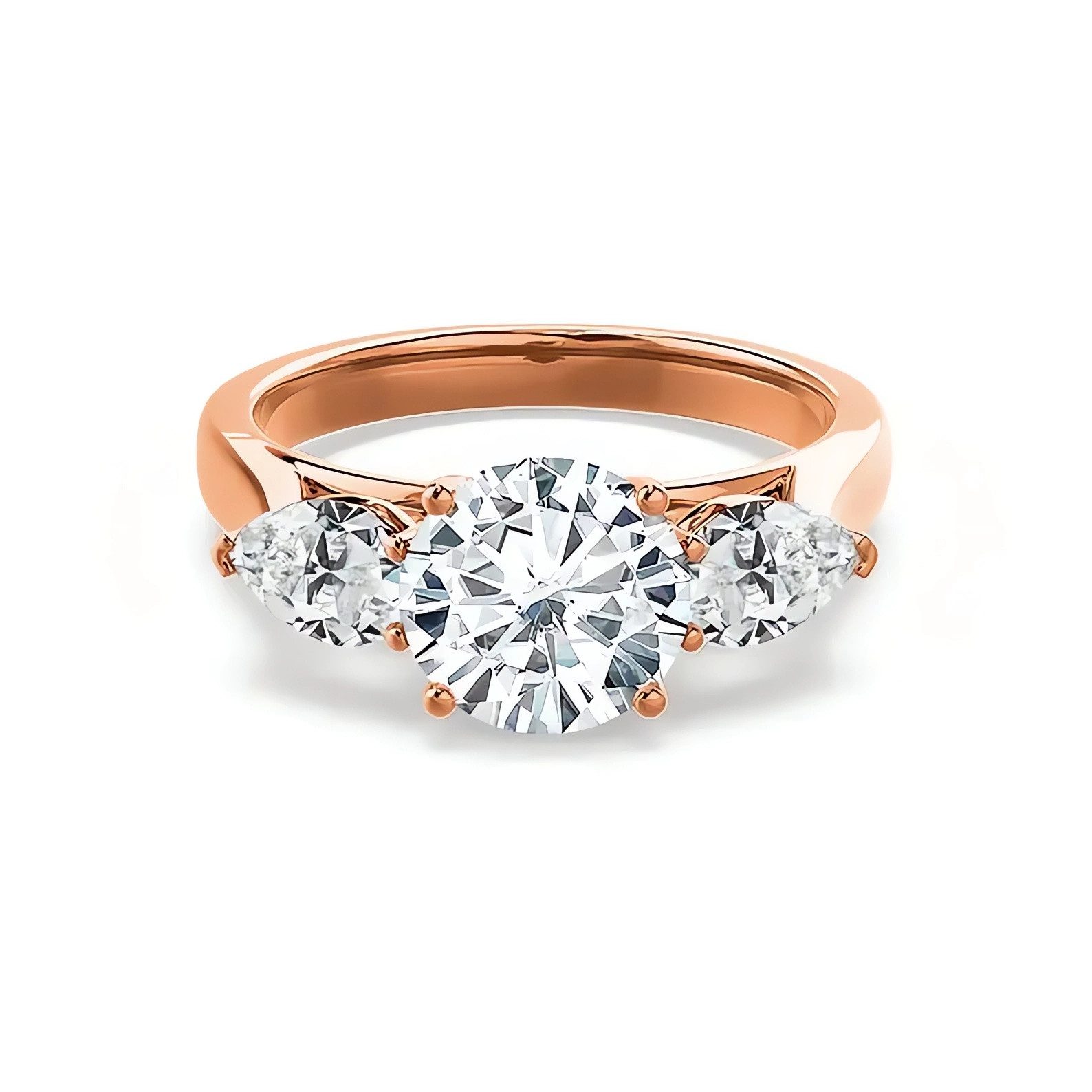 Jumpeak Diamantring Diamant Ring Damen,Gold Ring,Lab