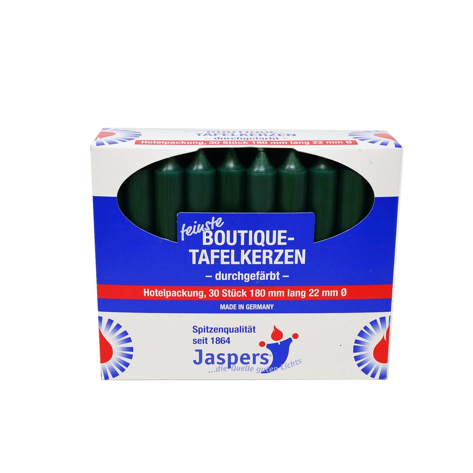 Jaspers Kerzen Tafelkerze Boutique-Kerzen Hotelpackung jagdgrün
